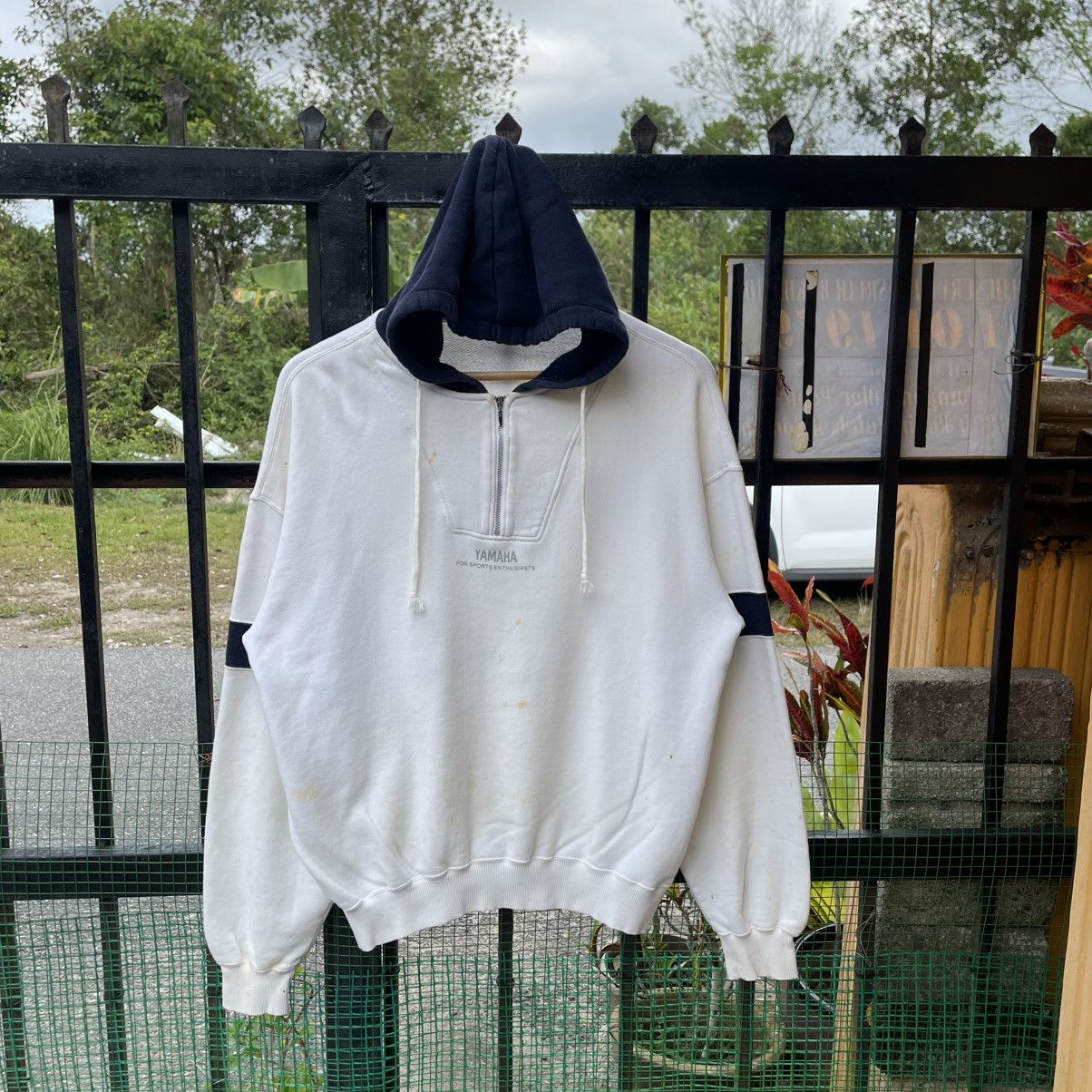 Yamaha 🔥🇯🇵80s Yamaha Team Big Spellout Half Zipper Pullover Hoodie Size US M / EU 48-50 / 2 - 3 Thumbnail