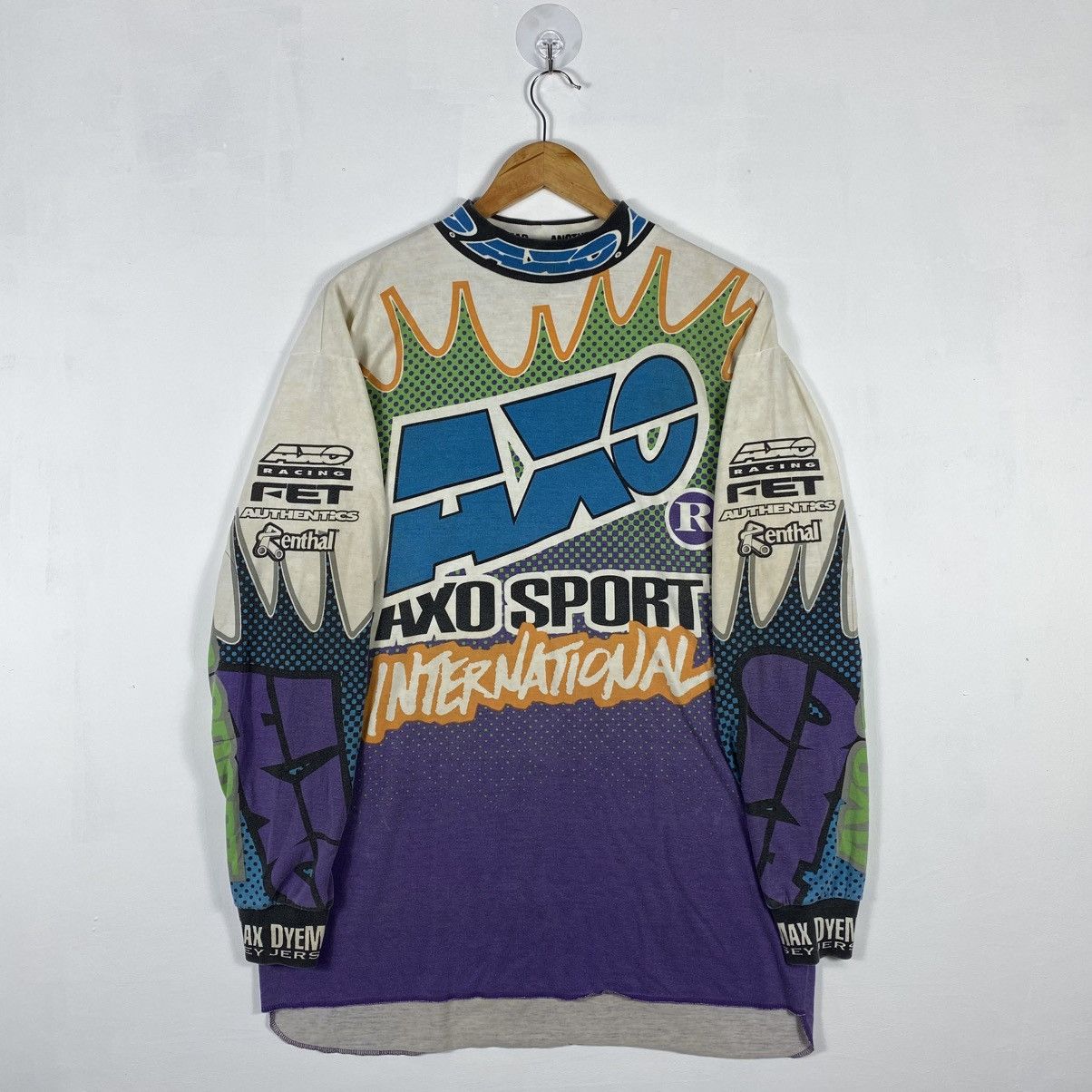 Vintage Vintage 90's AXO SPORT INTERNATIONAL Long Sleeve Jersey Size US L / EU 52-54 / 3 - 8 Thumbnail