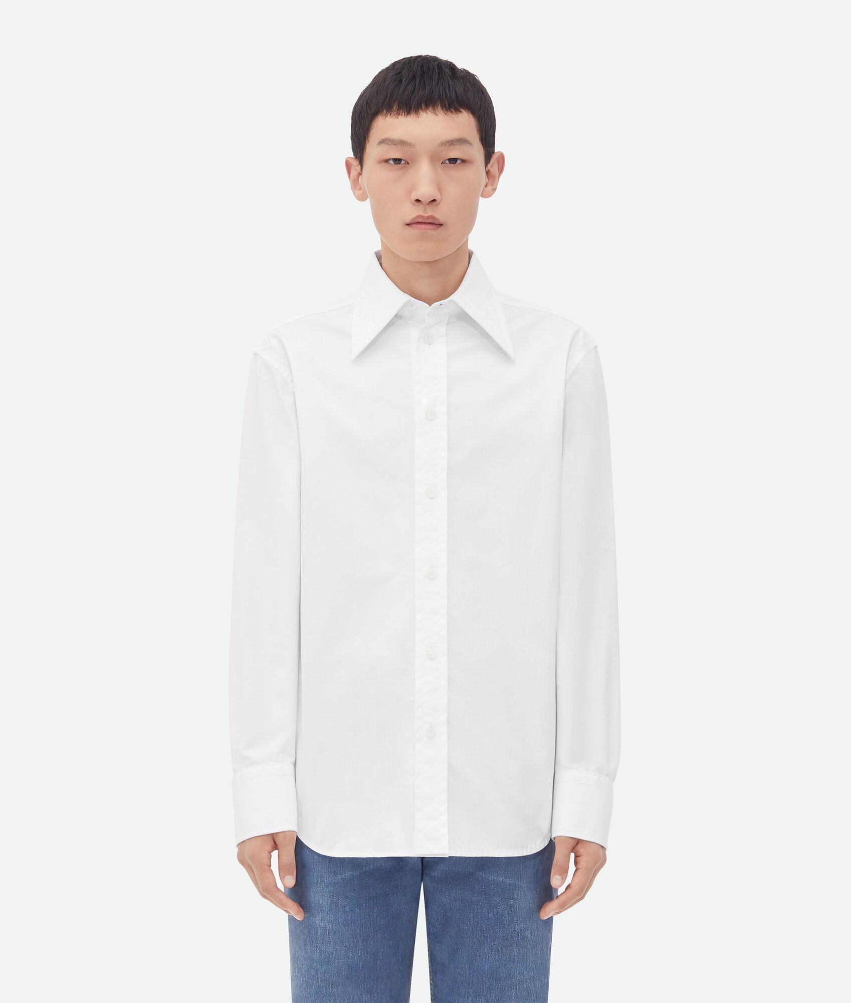 o1w1db10525 Cotton Shirt With Top Stitching in White