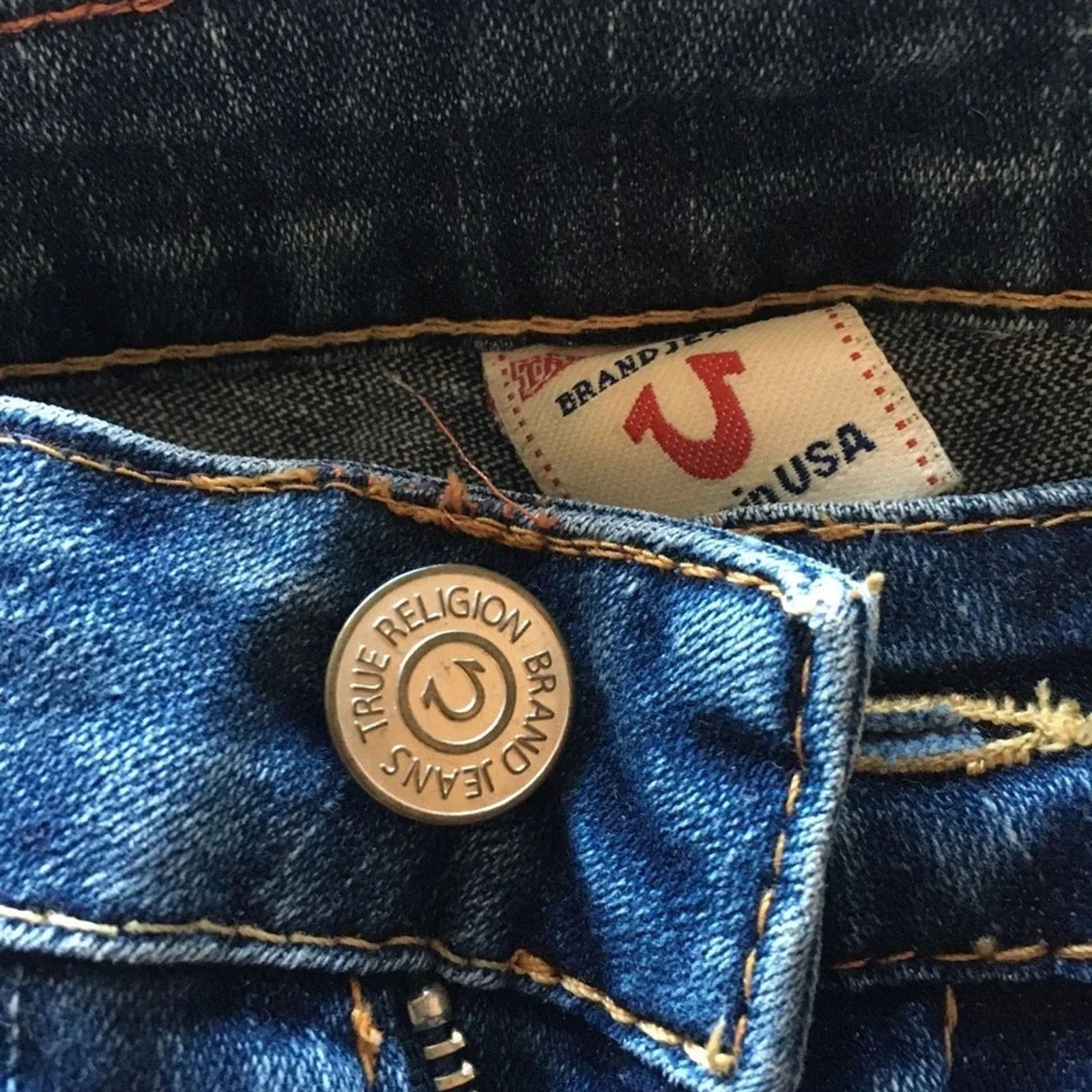 True Religion True Religion Y2K 503 dark wash blue jeans, size 28 Size 28" / US 6 / IT 42 - 5 Thumbnail