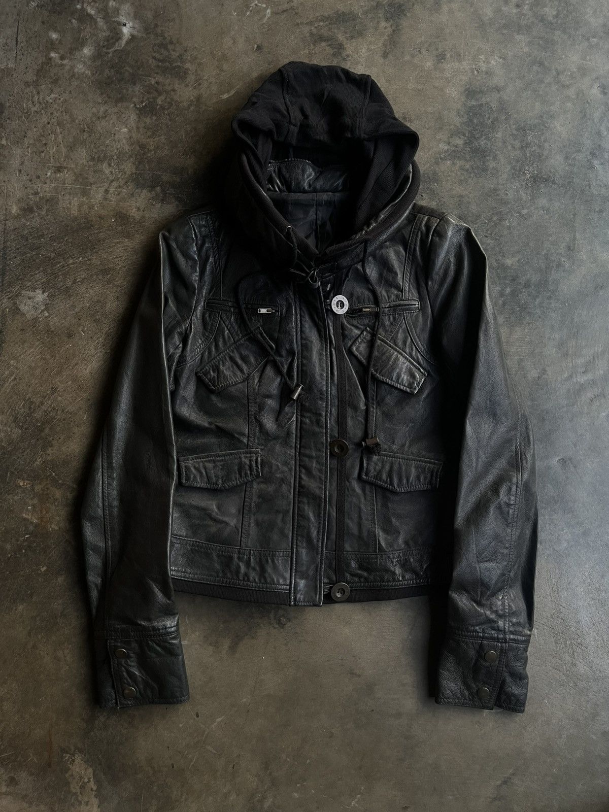 Isamu Katayama Backlash JAPANESE B.R.U.S.H BONO LEATHER JACKET ZIP MULTI POCKET VKEI Size US S / EU 44-46 / 1 - 1 Thumbnail