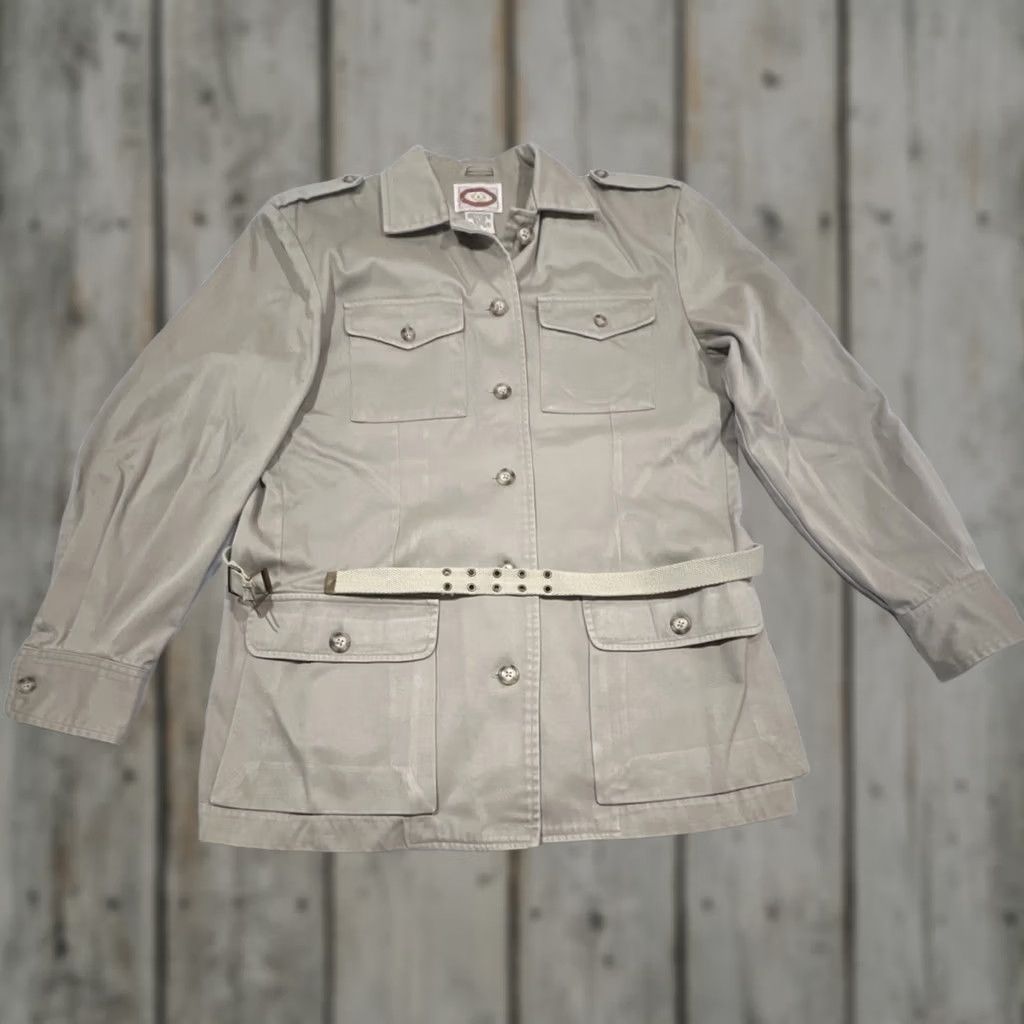 Banana Republic VINTAGE Banana Republic Shirt Jacket Women M Cream Cotton 1980s Safari Shacket Size M / US 6-8 / IT 42-44 - 1 Thumbnail