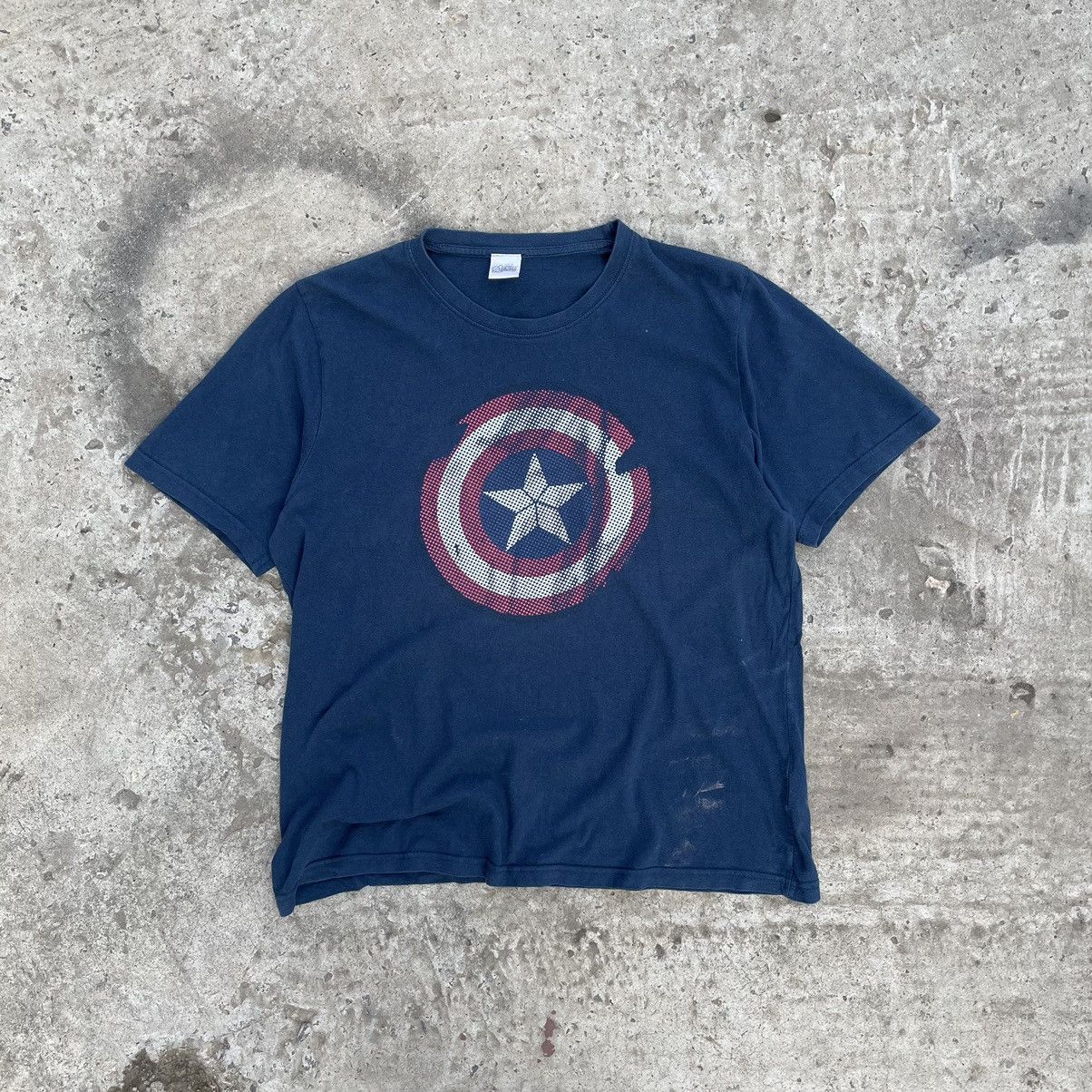 Marvel Comics × Vintage Vintage Marvel Comics Capitan America Big Logo Distressed Size US XL / EU 56 / 4 - 1 Thumbnail