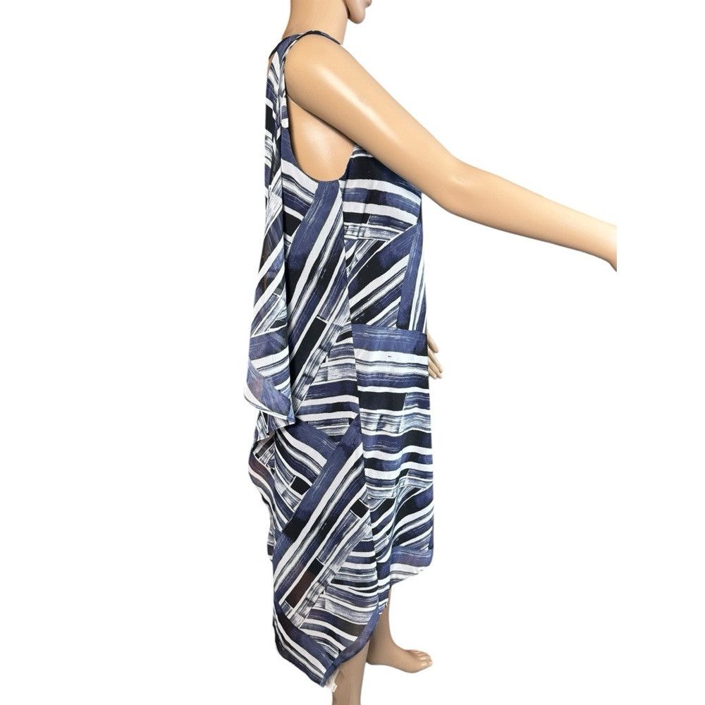 Other NWT New Dana Buchman Blue and White Asymmetrical Hem Dress Size M / US 6-8 / IT 42-44 - 3 Thumbnail
