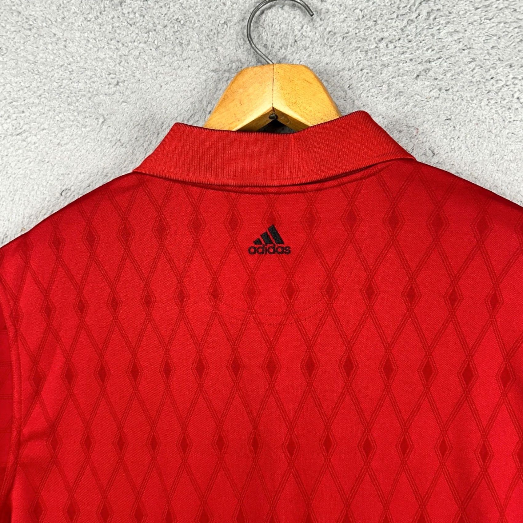 Adidas Adidas Climacool Mens Golf Polo Shirt Medium Red Geometric Athletic Rugby Size US M / EU 48-50 / 2 - 6 Thumbnail