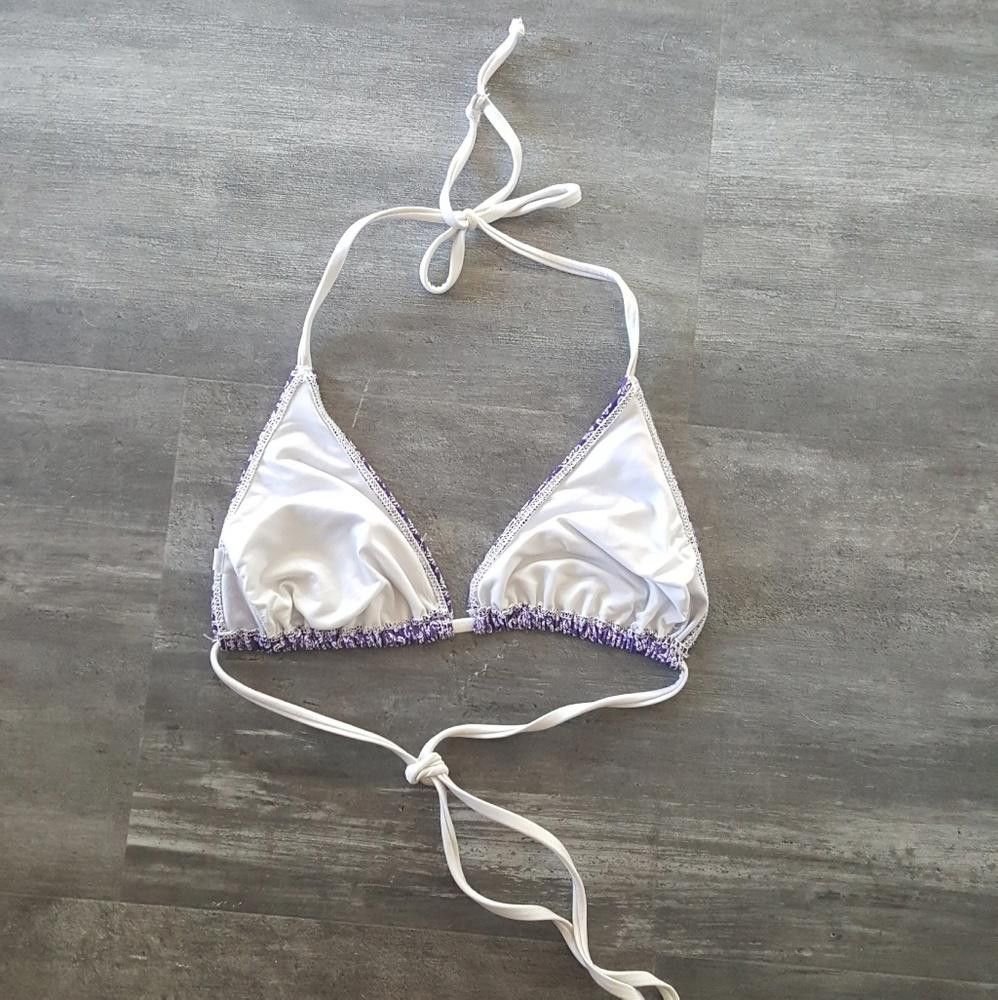 Designer Purple Wallpaper Marquee Bikini Top Size ONE SIZE - 2 Thumbnail