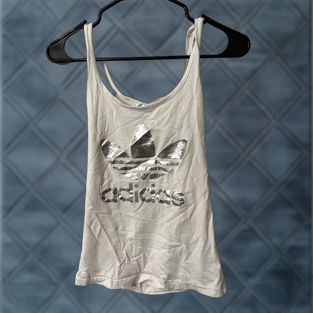 Adidas Adidas Tank Top Shirt Small Adult White Athletic Running Logo Womens S Tank Size S / US 4 / IT 40 - 1 Thumbnail