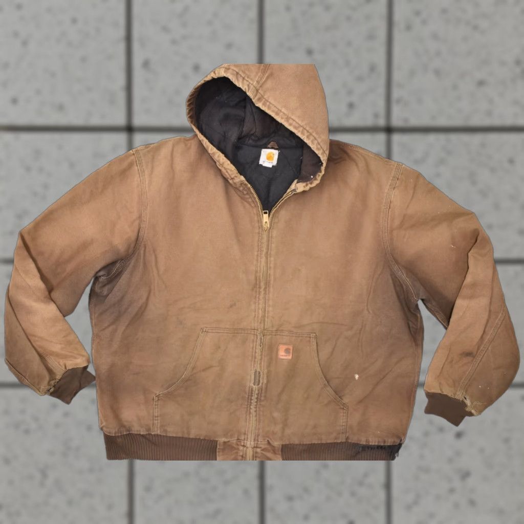 Carhartt VINTAGE Carhartt J130 DKB Quilted Flannel Lined Sandstone Active Jacket 2XL Tall Brown Size US XXL / EU 58 / 5 - 1 Thumbnail