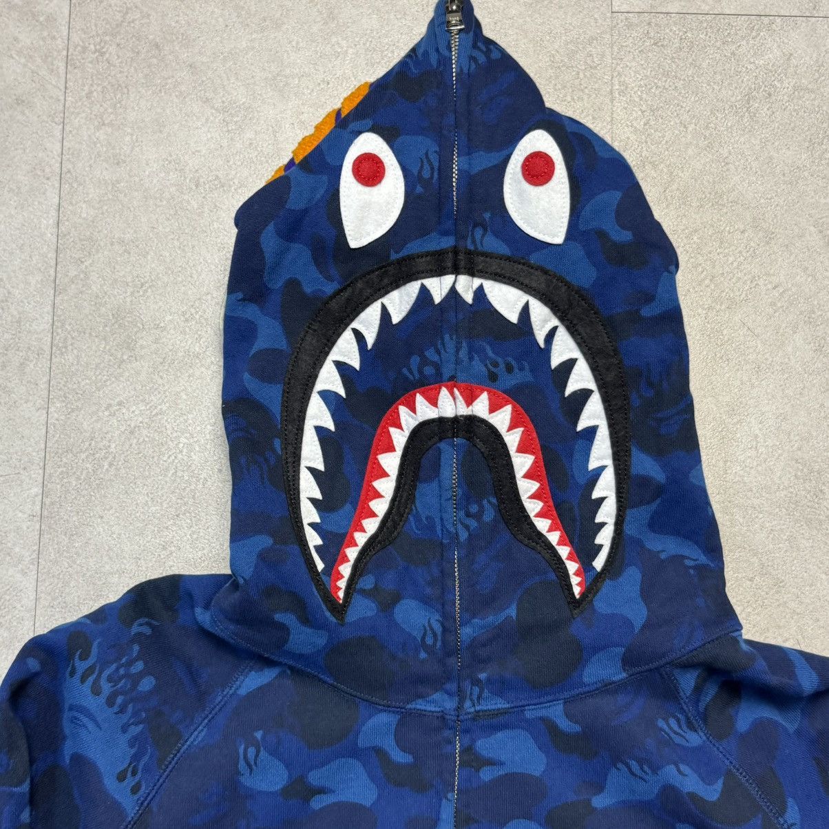 Bape Bape Fire Camo Full Zip Shark Hoodie Size US M / EU 48-50 / 2 - 3 Thumbnail