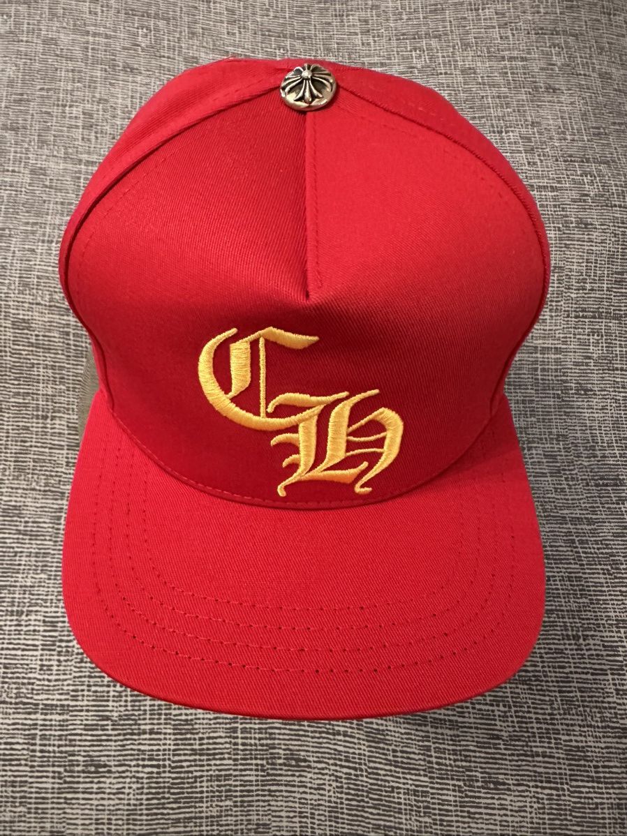 Chrome Hearts Chrome Hearts Red Baseball Hat Size ONE SIZE - 1 Thumbnail