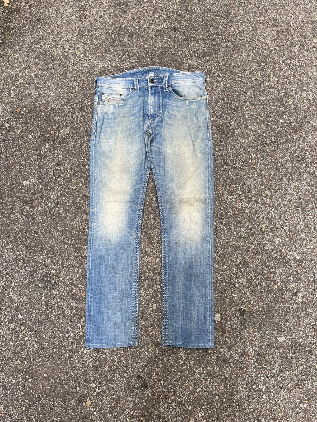 Diesel Diesel Thavar Washed Blue Denim Slim Skinny Jeans Low Rise Size US 31 - 1 Thumbnail
