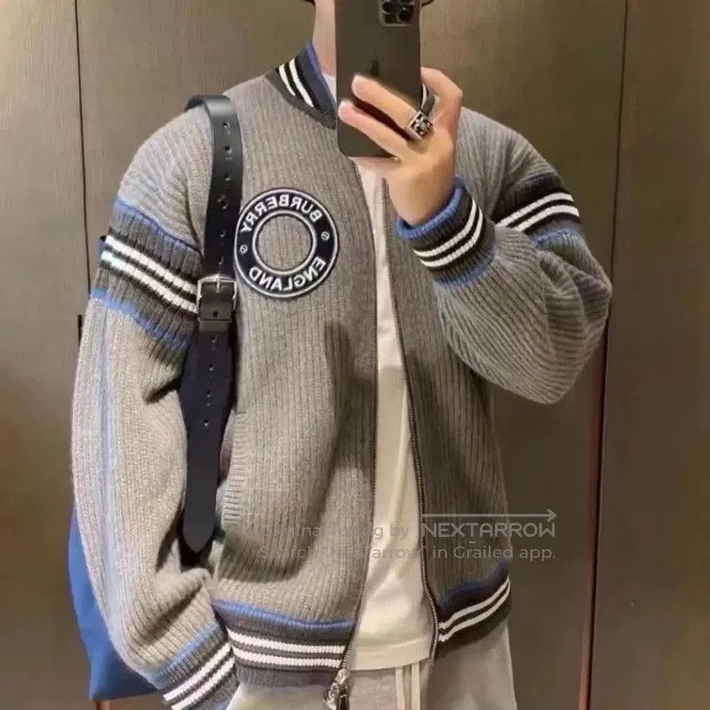 Burberry Burberry Gray Wool Blend Men's Sweatshirt. Size US S / EU 44-46 / 1 - 4 Thumbnail