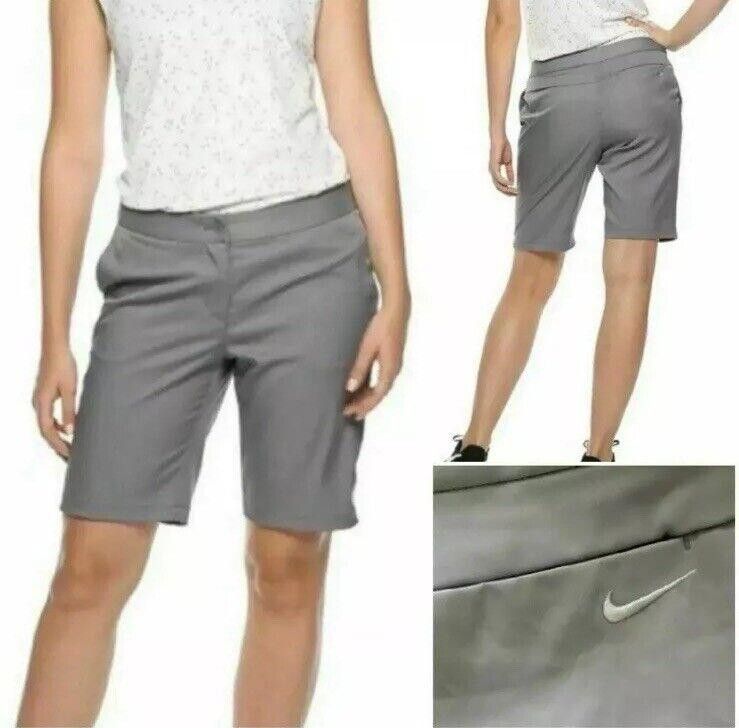 Nike Women's Nike Dri Fit Bermuda Golf Shorts Gray Size 6 Size 28" / US 6 / IT 42 - 1 Thumbnail