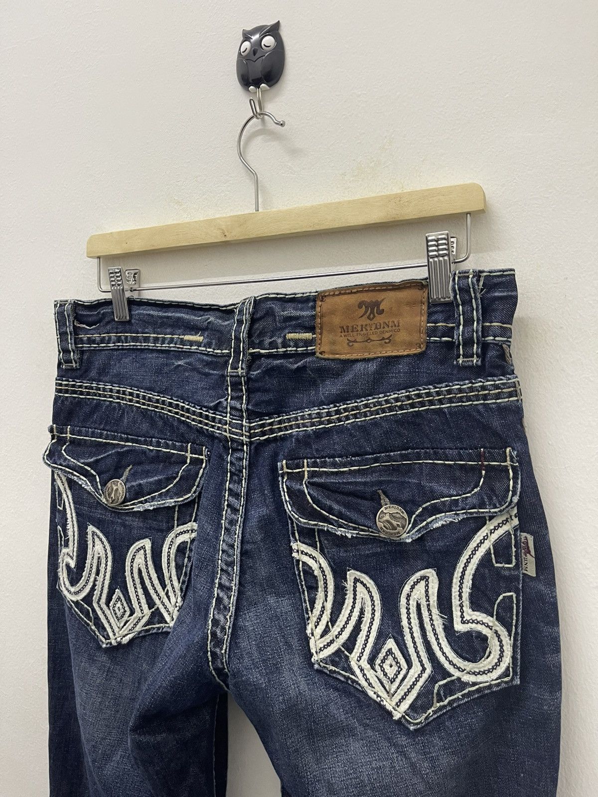 Mek Denim Rare Vintage MEK DENIM Affliction y2k Style Bootcut Flare Size US 31 - 5 Thumbnail