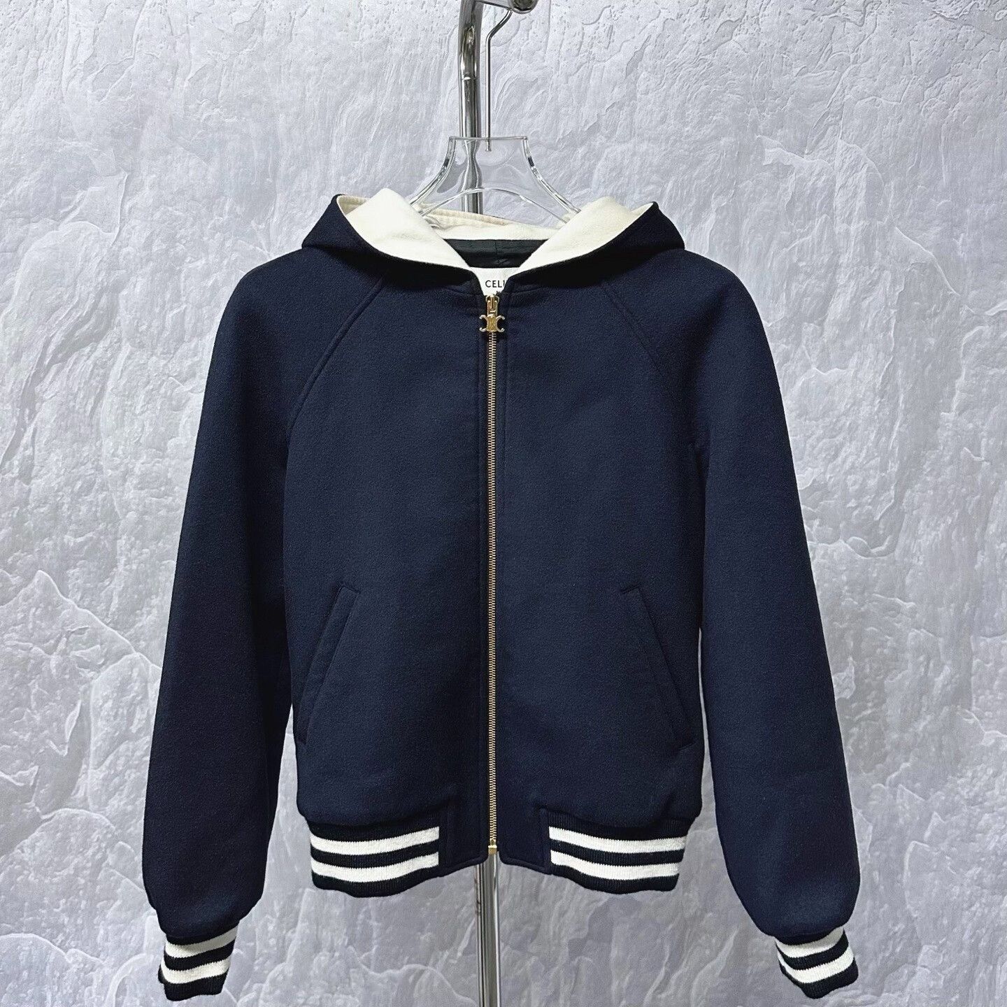 Celine celine embroidered hooded zip-up jacket Size S / US 4 / IT 40 - 1 Thumbnail