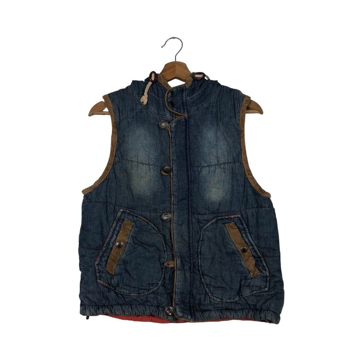Hysteric Glamour 📌Vintage Biker Denim Vest Hoodie Multi Pocket Size US M / EU 48-50 / 2 - 2 Thumbnail