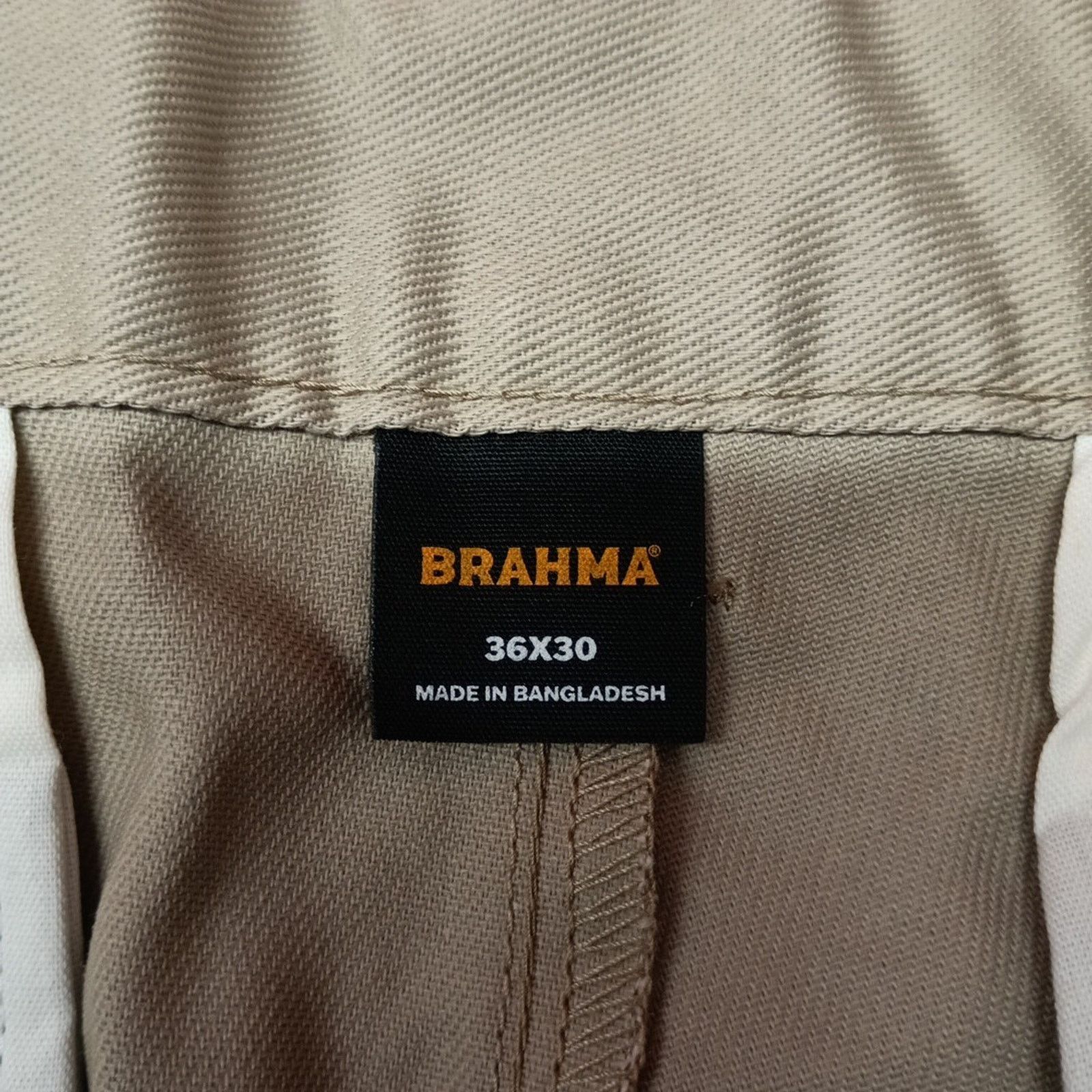 Other Brahma Men's Work Tough Pants Size 36x30 Sandy Taupe Fit Size US 36 / EU 52 - 5 Thumbnail