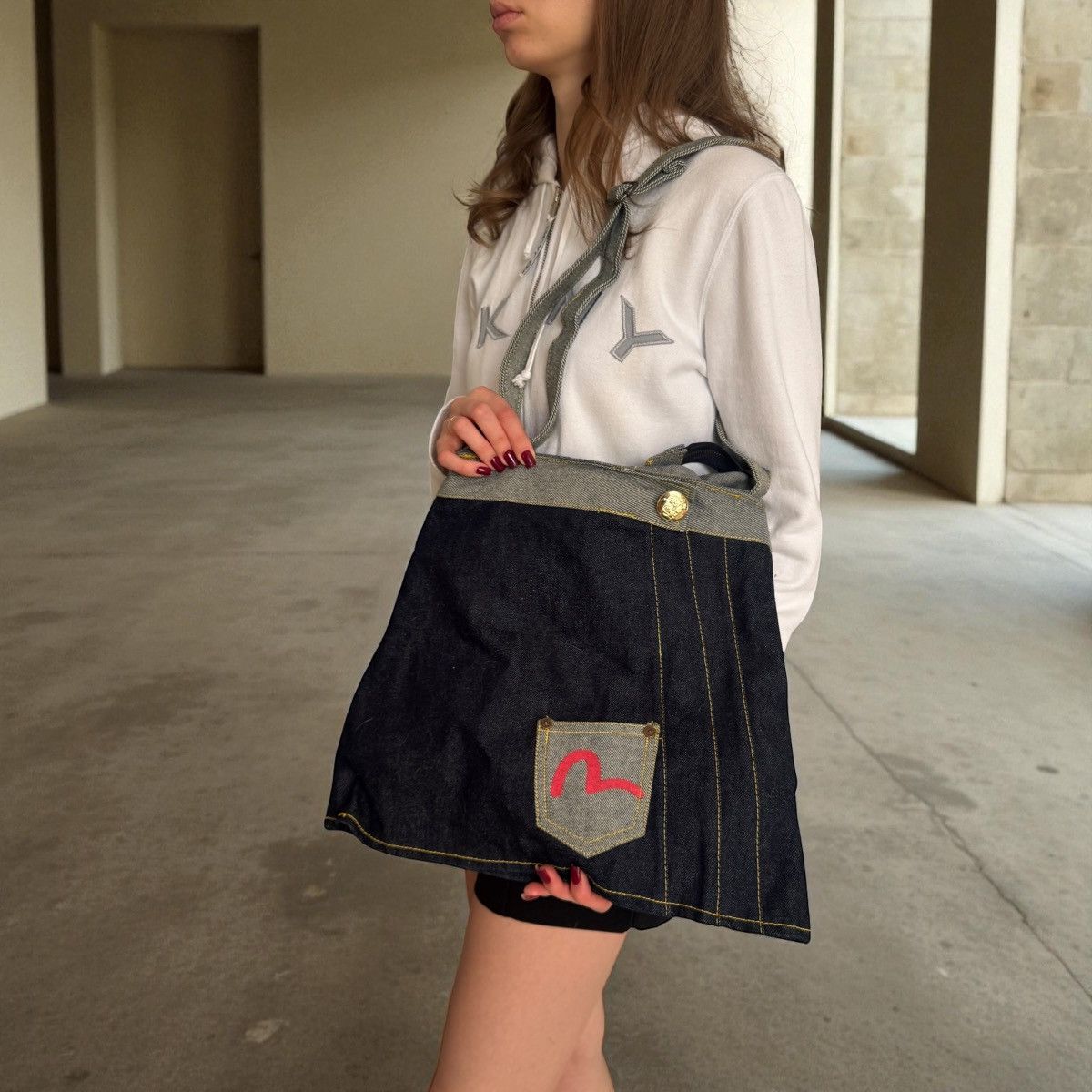 Evisu × Japanese Brand × Vintage Evisu Yamane Denim Waist Bag
