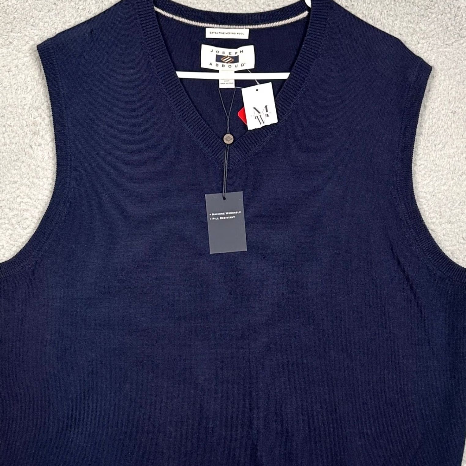Joseph Abboud Joseph Abboud Merino Wool Sweater Vest Mens XL Dark Navy V-Neck Pullover NEW Size US XL / EU 56 / 4 - 2 Thumbnail