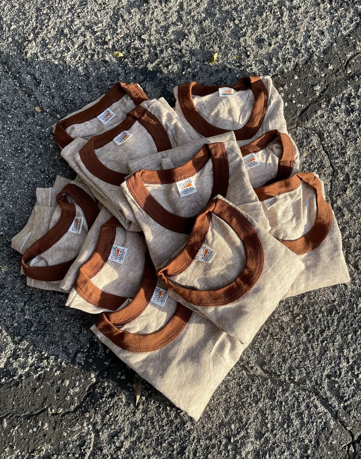 Blank × Hanes × Vintage Vintage Deadstock 70s Hanes Ringer Blanks Lot ...