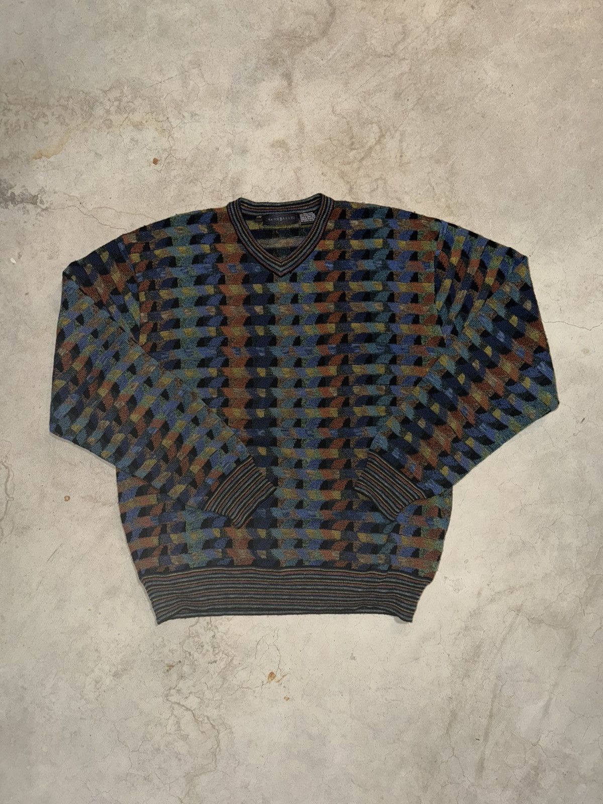 Jhane Barnes Vintage Jhane Barnes Abstract 90s Retro Pullover Sweater Size US M / EU 48-50 / 2 - 1 Thumbnail