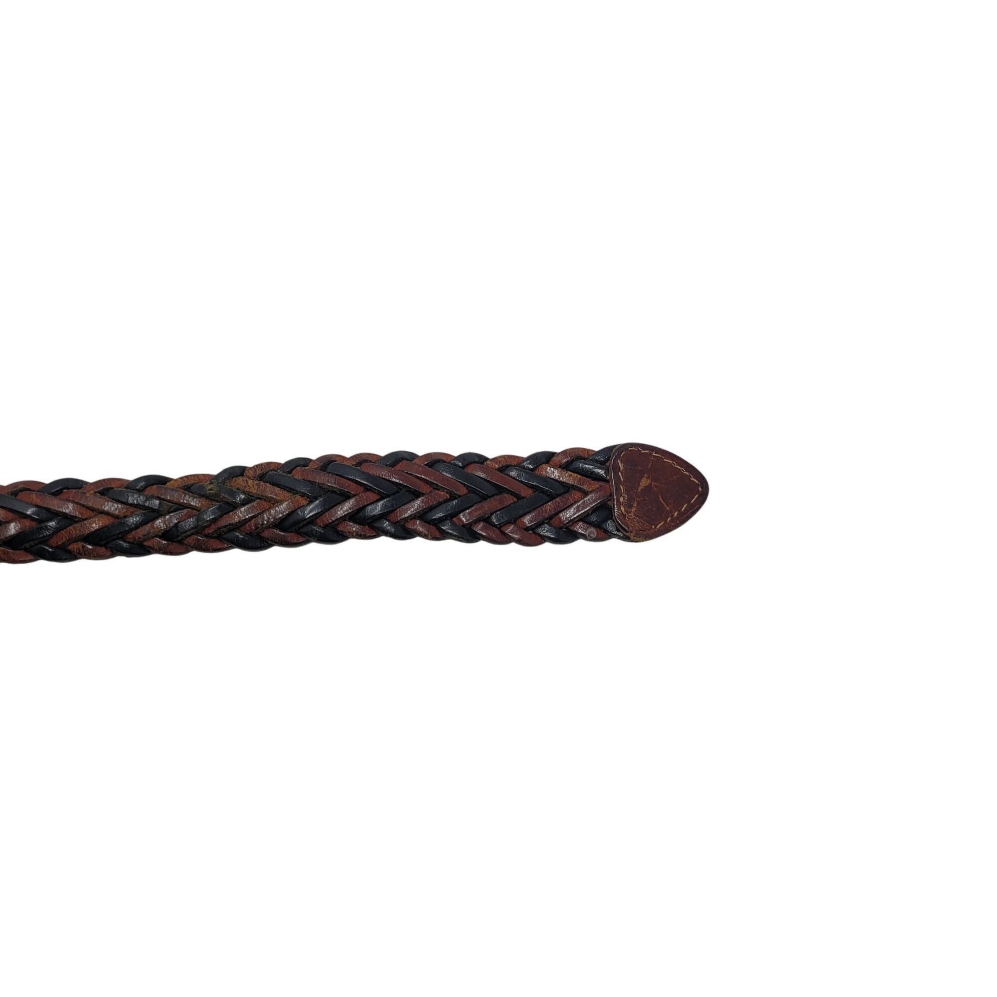 Vintage Vtg Handmade Western Braided Leather Belt Sz L Dark Brown Bl Size ONE SIZE - 8 Thumbnail