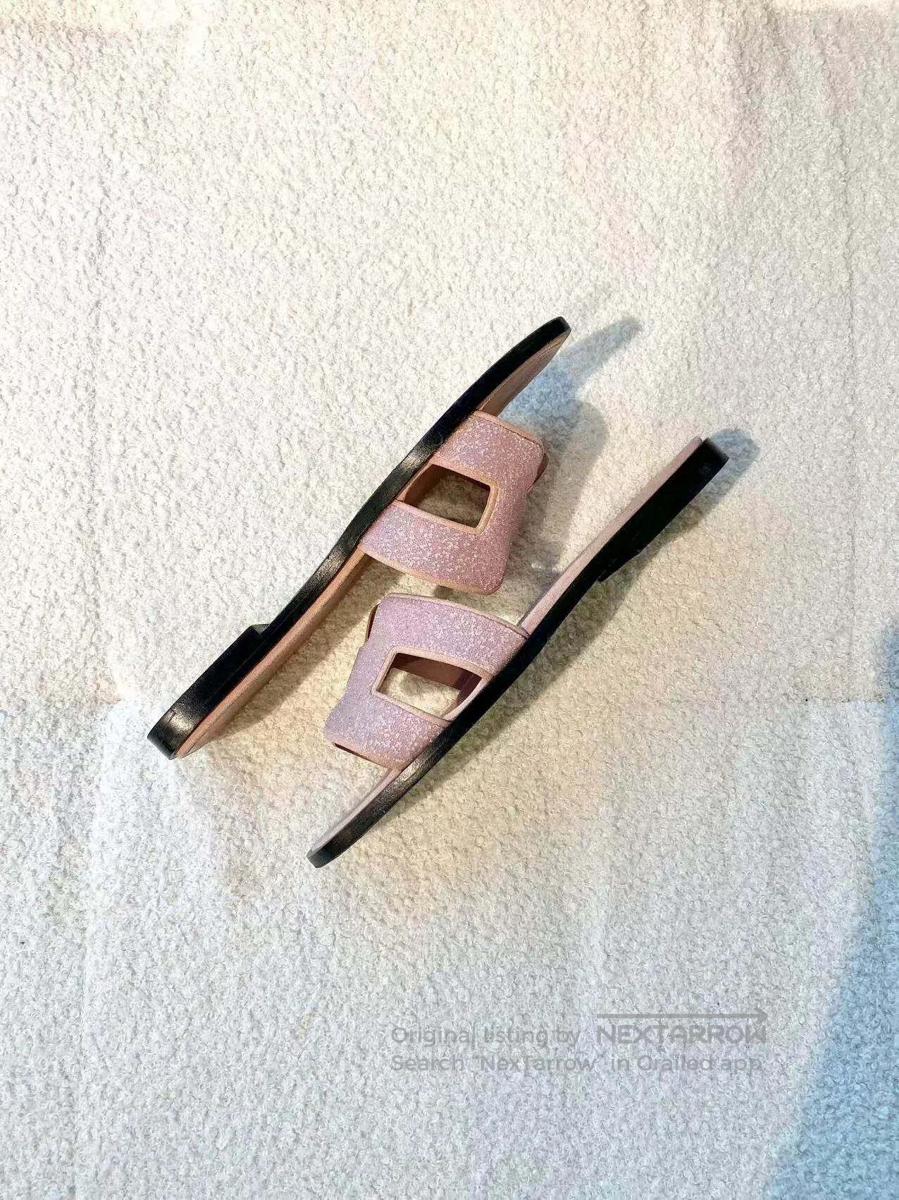 Hermes Hermes Glitter pink diamond H slippers| Size US 5 / IT 35 - 4 Thumbnail