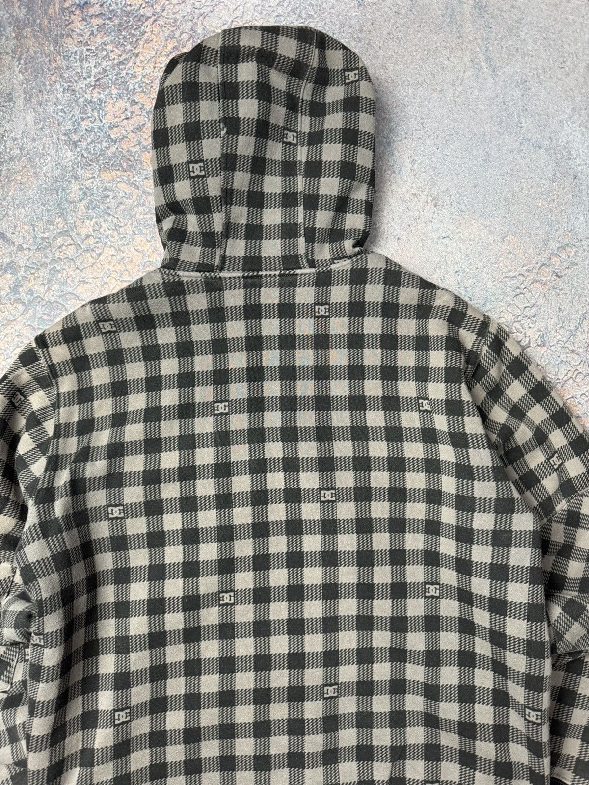 DC DC Shoes Men Hoodie Gray Cotton Plaid Premium Y2K Skate Size US XL / EU 56 / 4 - 13 Thumbnail