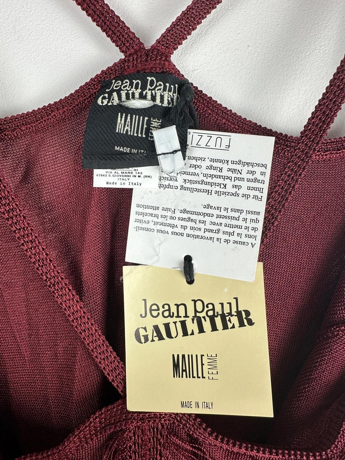 Jean Paul Gaultier Jean Paul Gaultier Maille Femme Burgundy Fringe Dress Size L / US 10 / IT 46 - 5 Thumbnail