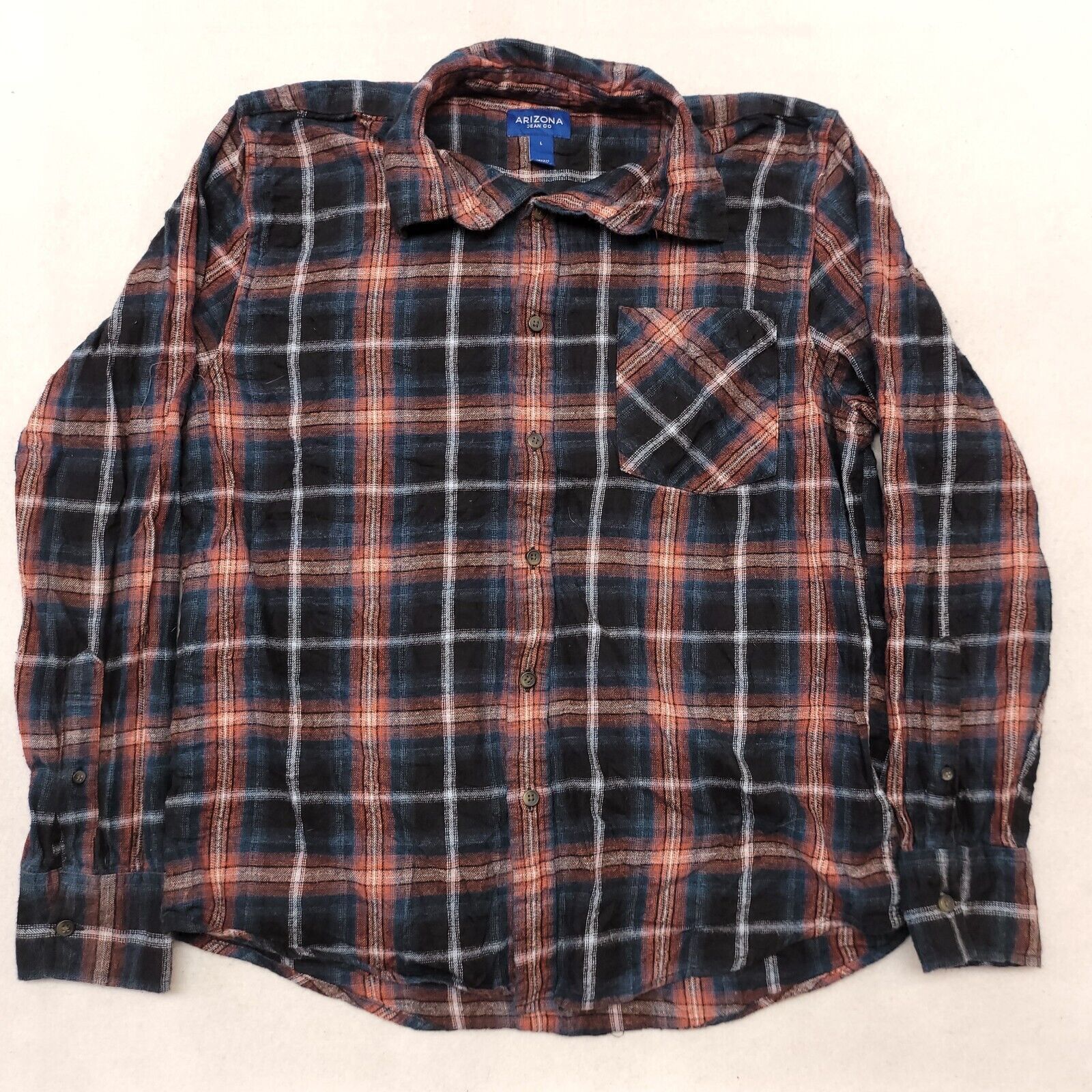 Arizona Jean Co. Arizona Jean Co Tartan Flannel Shirt Mens Size Large L Blue Size US L / EU 52-54 / 3 - 2 Thumbnail