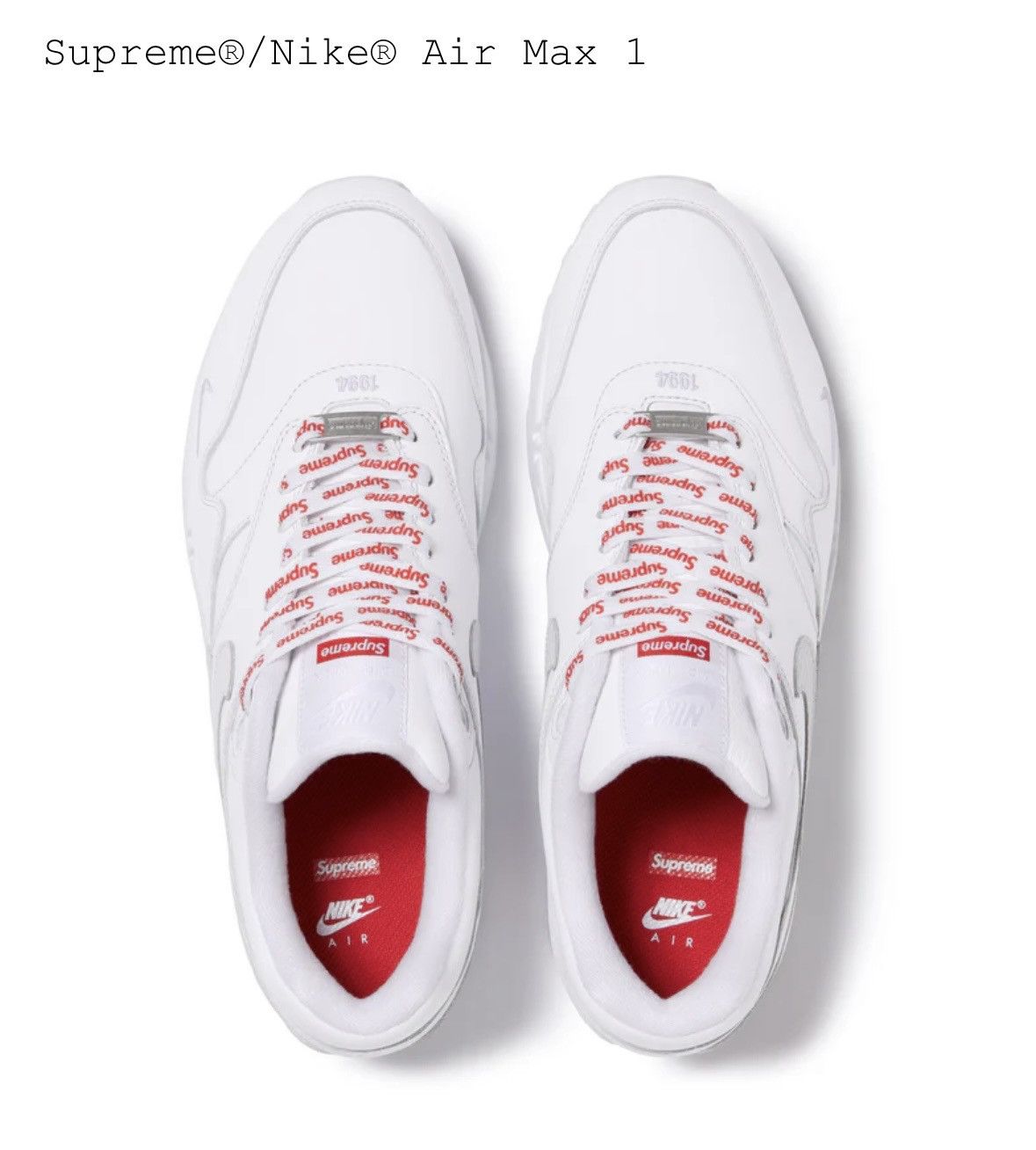 Nike × Supreme Supreme Nike Air Max 1 Size US 6 / EU 39 - 3 Thumbnail