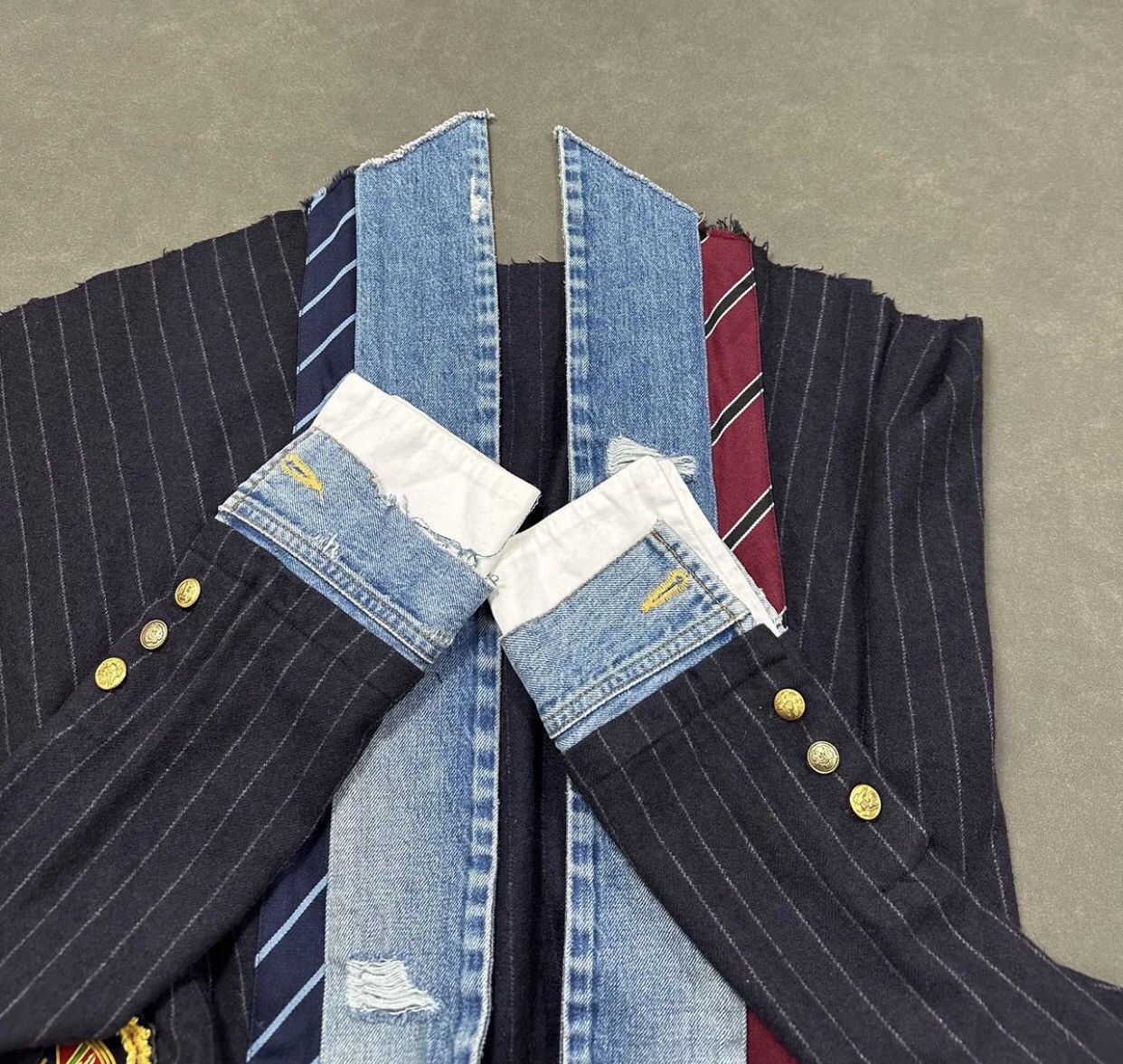 Greg Lauren Greg Lauren GL Classic Preppy Wool Denim Patchwork Robe Size US M / EU 48-50 / 2 - 7 Thumbnail