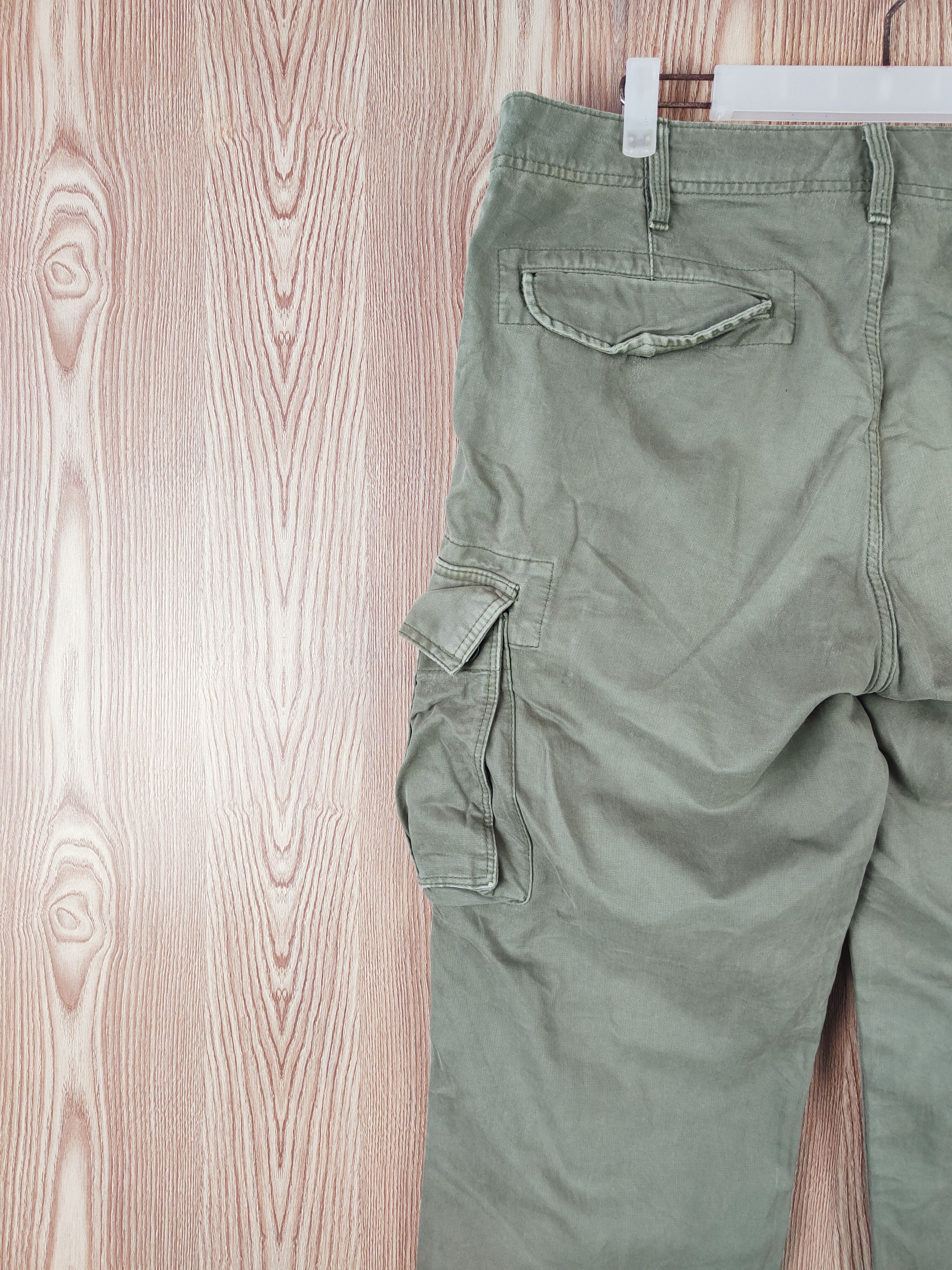 Japanese Brand Uniqlo Green Faded Multipocket Tactical Cargo Pants #W910 Size US 36 / EU 52 - 9 Thumbnail