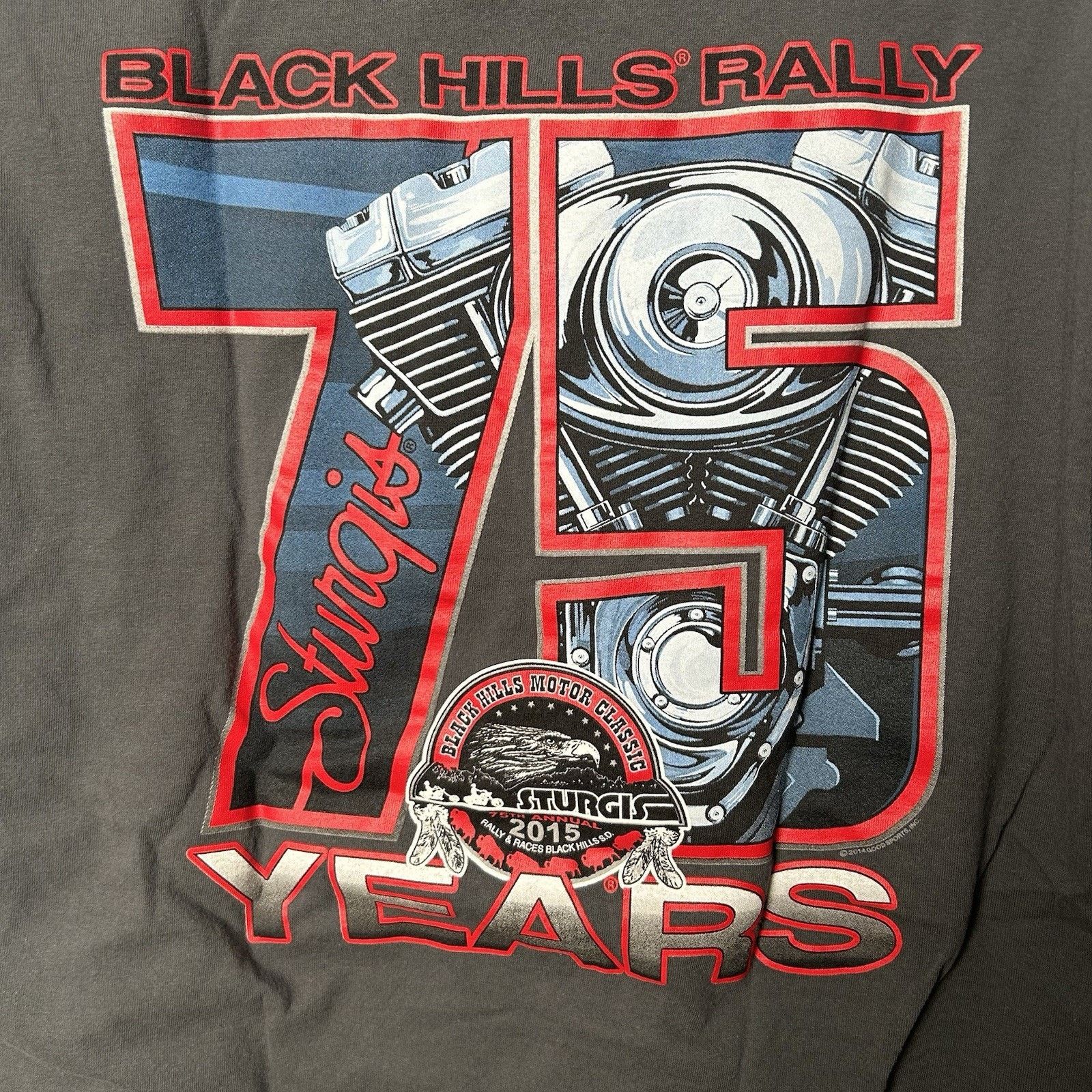 Vintage Black Hills Rally 2015 75 Year T-Shirt Size Large Size US L / EU 52-54 / 3 - 3 Thumbnail