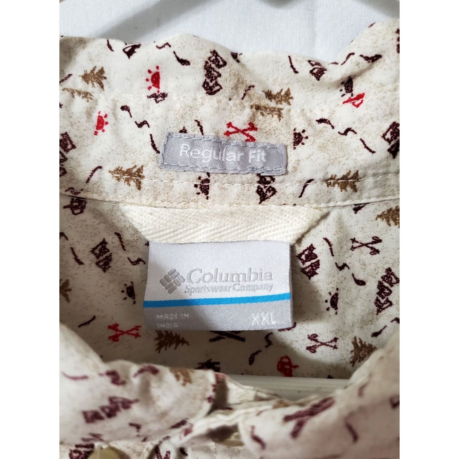Vintage Columbia Camping Print Shirt XXL Button Up Short Sleeve Outdoor Regular Fit Size US XXL / EU 58 / 5 - 4 Thumbnail