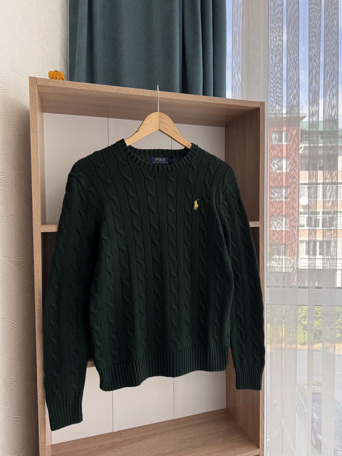 Polo Ralph Lauren × Vintage Vintage Polo Ralph Lauren Emerald Green Cable Knit Sweater Size S / US 4 / IT 40 - 5 Thumbnail