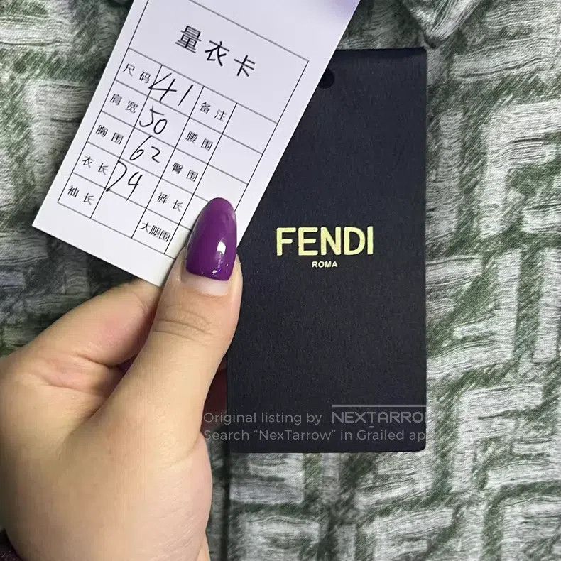 Fendi Fendi size 41 Green Logo Full Print Single Breasted Short S Size US XS / EU 42 / 0 - 5 Thumbnail