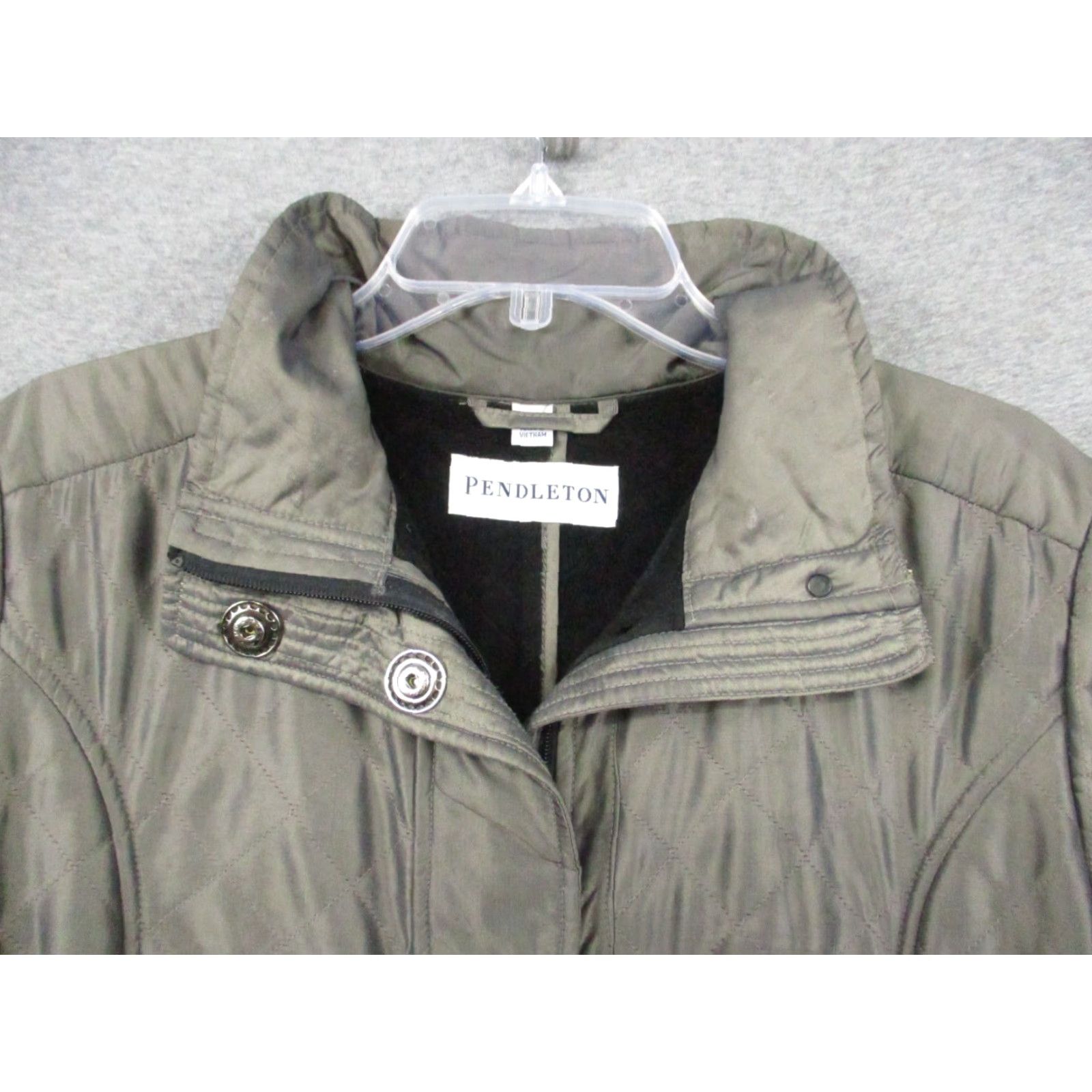 Pendleton Pendelton Jacket Women Medium Silver Quilted Cinch Waist Pockets Hooded Regular Size M Winter Fall Spring Size M / US 6-8 / IT 42-44 - 3 Thumbnail