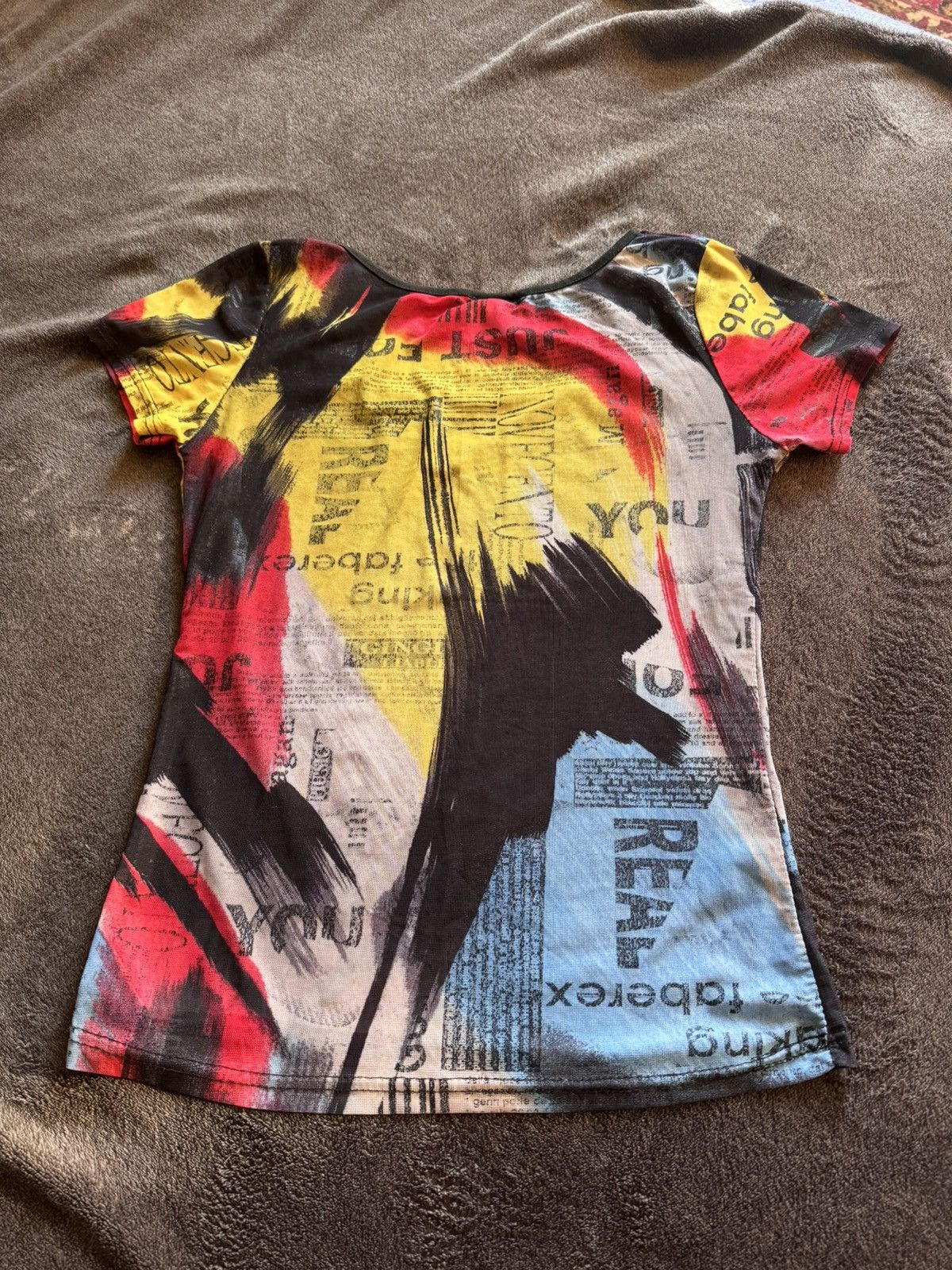 Anna Sui Anna Sui Mesh print short sleeve avant-garde y2k tattoo Size M / US 6-8 / IT 42-44 - 9 Thumbnail