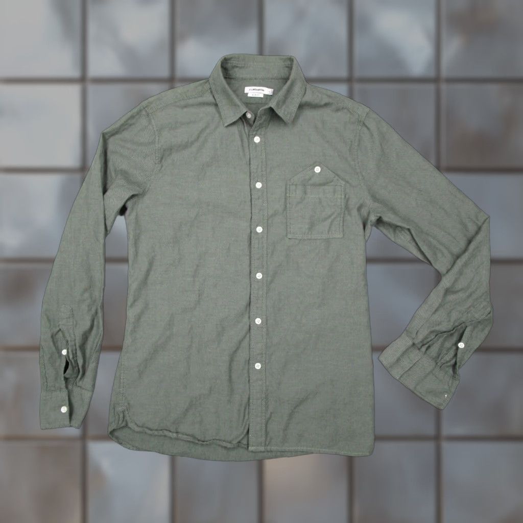 J.Lindeberg J.Lindeberg Shirt Mens M Green Slim Fit Dani Flannel Button Up Work Casual Size US M / EU 48-50 / 2 - 1 Thumbnail