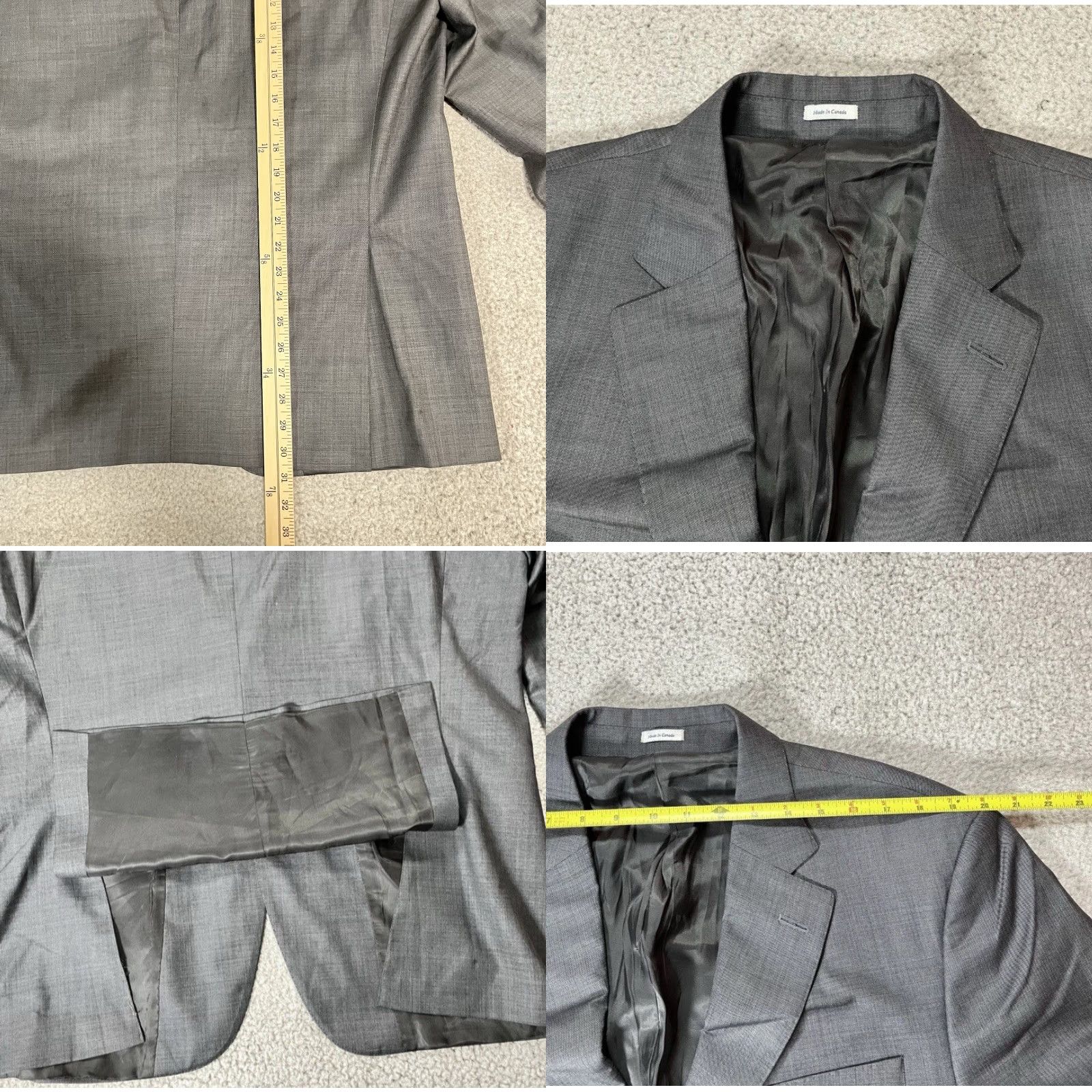 Peter Millar VINTAGE Peter Millar Blazer Mens 46R Gray Wool Double Vent 2 Button Sport Coat Union Size 46R - 10 Thumbnail