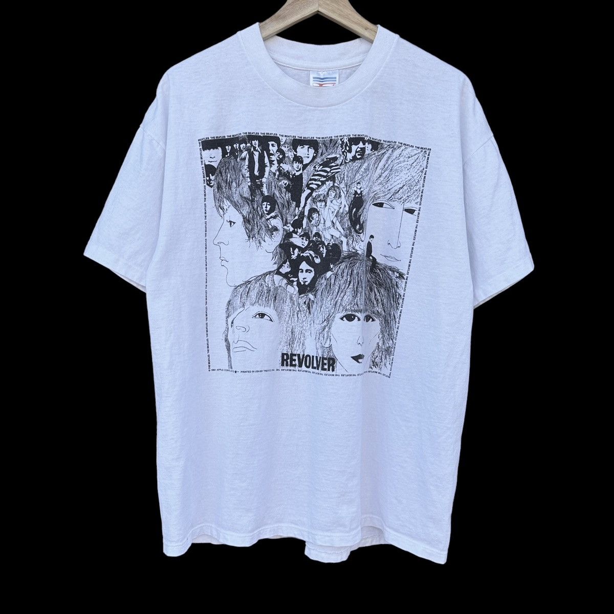 image of Band Tees x Vintage 1991 The Beatles Revolver Band Tee Shirt White 90S, Men's (Size XL)