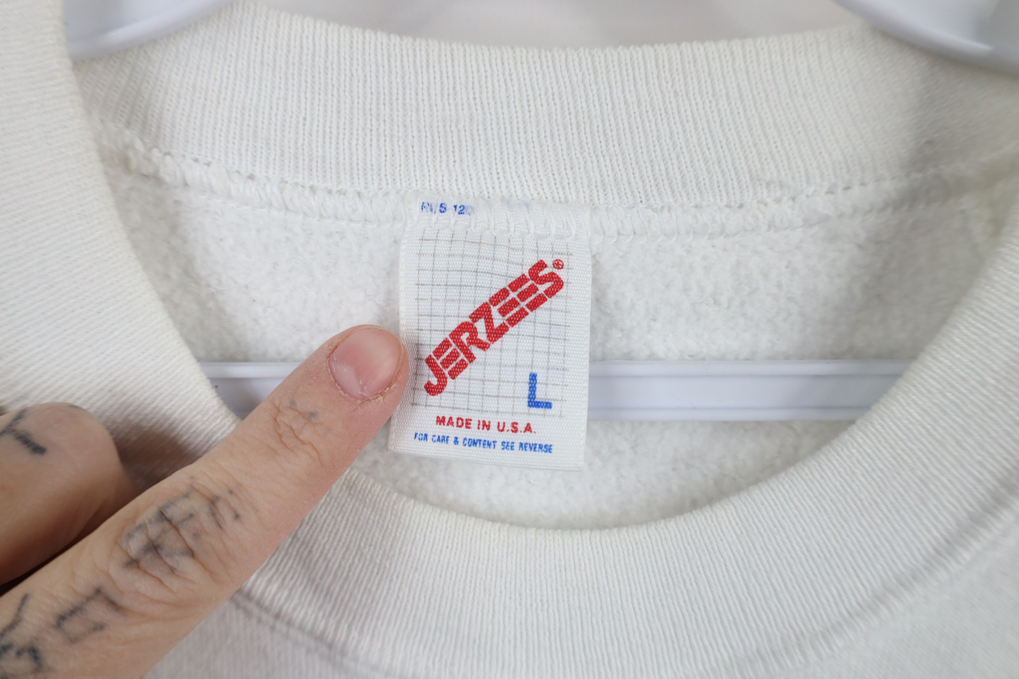 Vintage Vintage 90s Streetwear Blank Crewneck Sweatshirt White USA Size US L / EU 52-54 / 3 - 11 Thumbnail