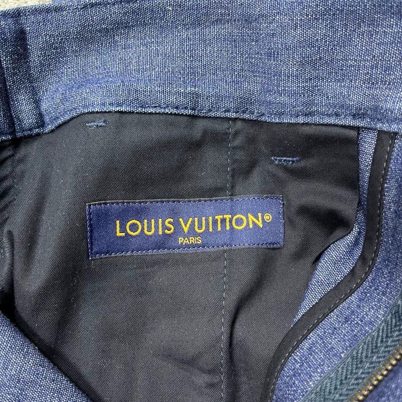 Louis Vuitton Louis Vuitton 25 New Solid Blue Monogram Logo Straight Leg Size US 26 / EU 42 - 3 Thumbnail