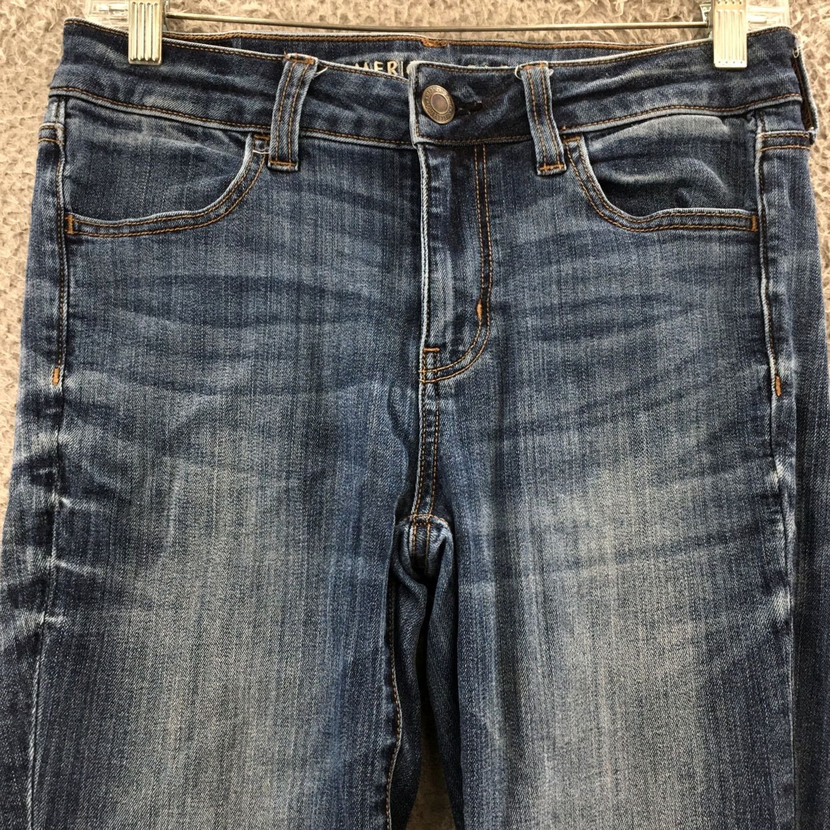 American Eagle Outfitters American Eagle Outfitters Jegging Jeans Womens 8L Blue Denim Regular Stretch Pocket 5-Pocket Design Size 30" / US 8 / IT 44 - 2 Thumbnail