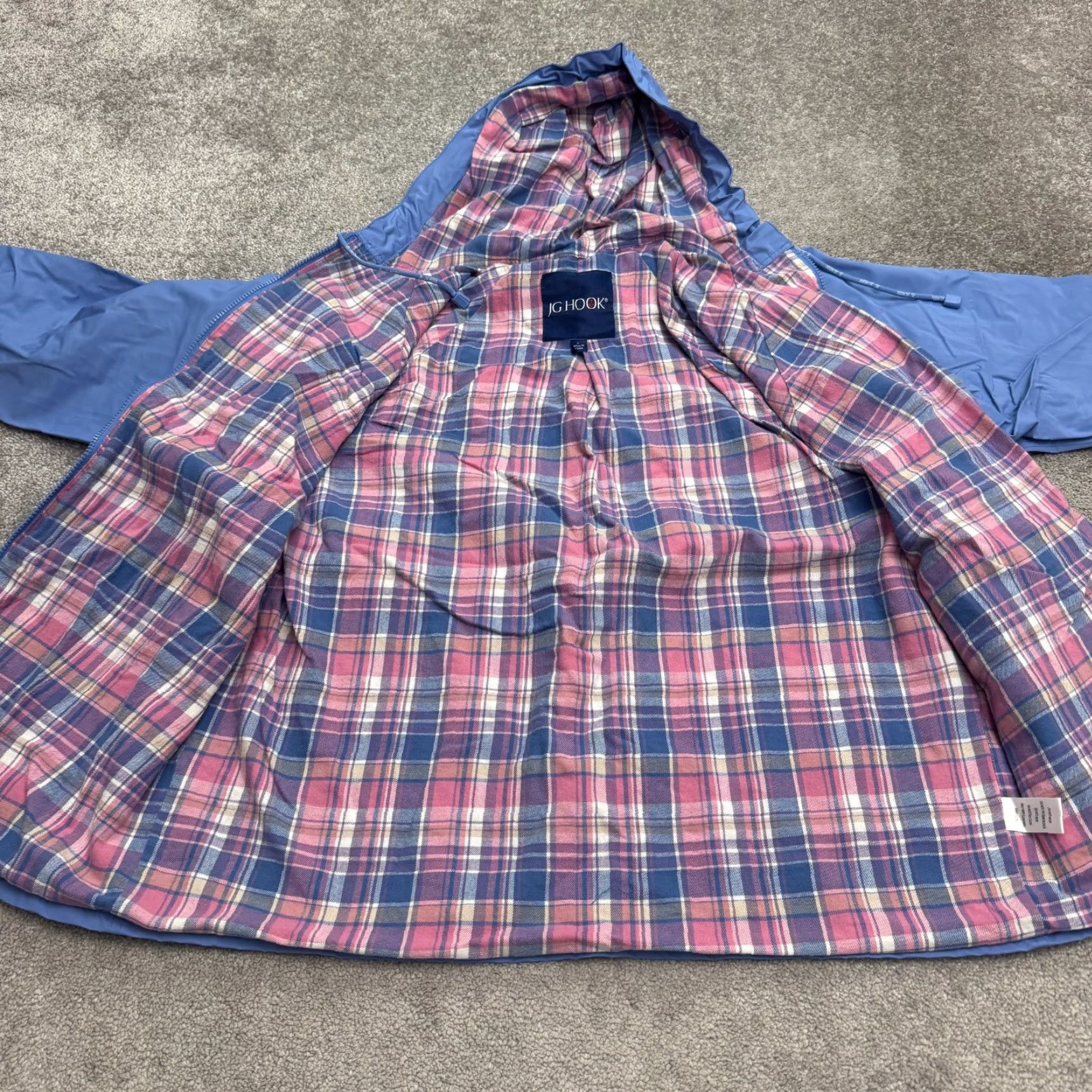 Vintage JG Hook Windbreaker Hoodie Jacket Womens Large Blue L Jacket/Casual, Travel, Outdoor Size L / US 10 / IT 46 - 5 Thumbnail