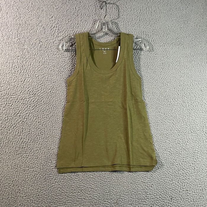 Ann Taylor Ann Taylor LOFT Tank Top Women's XXS Green Sleeveless Shirt  Vintage Soft New