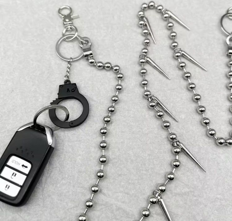 Jewelry Spiked Goth E-Boy Ball Chain | Handcuff Wallet Chain Size ONE SIZE - 3 Thumbnail