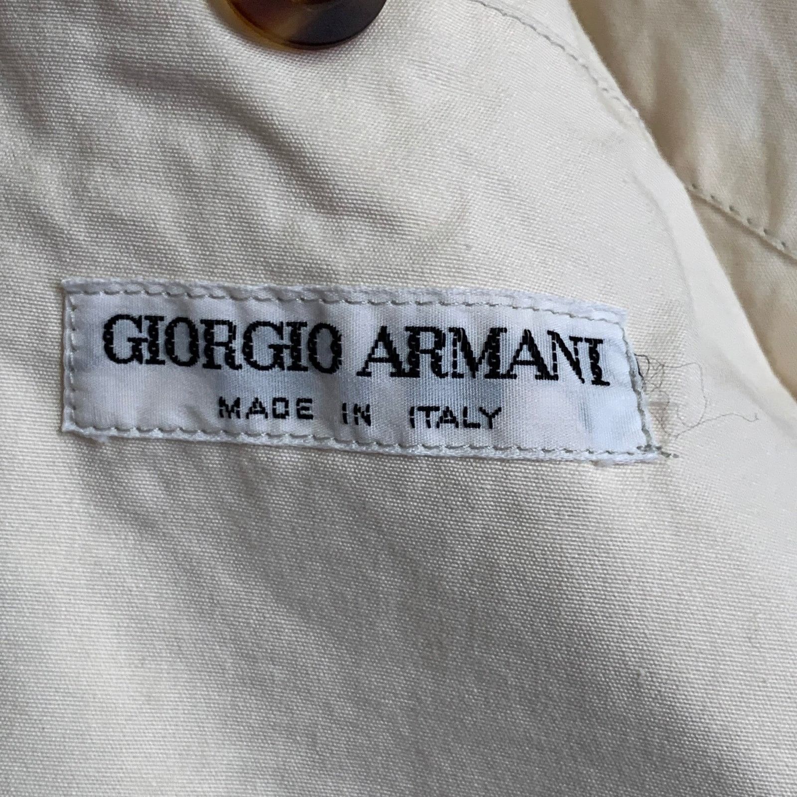 Giorgio Armani Vintage Size L Cream Cotton Oversized Belted Trenchcoat Size US L / EU 52-54 / 3 - 8 Thumbnail