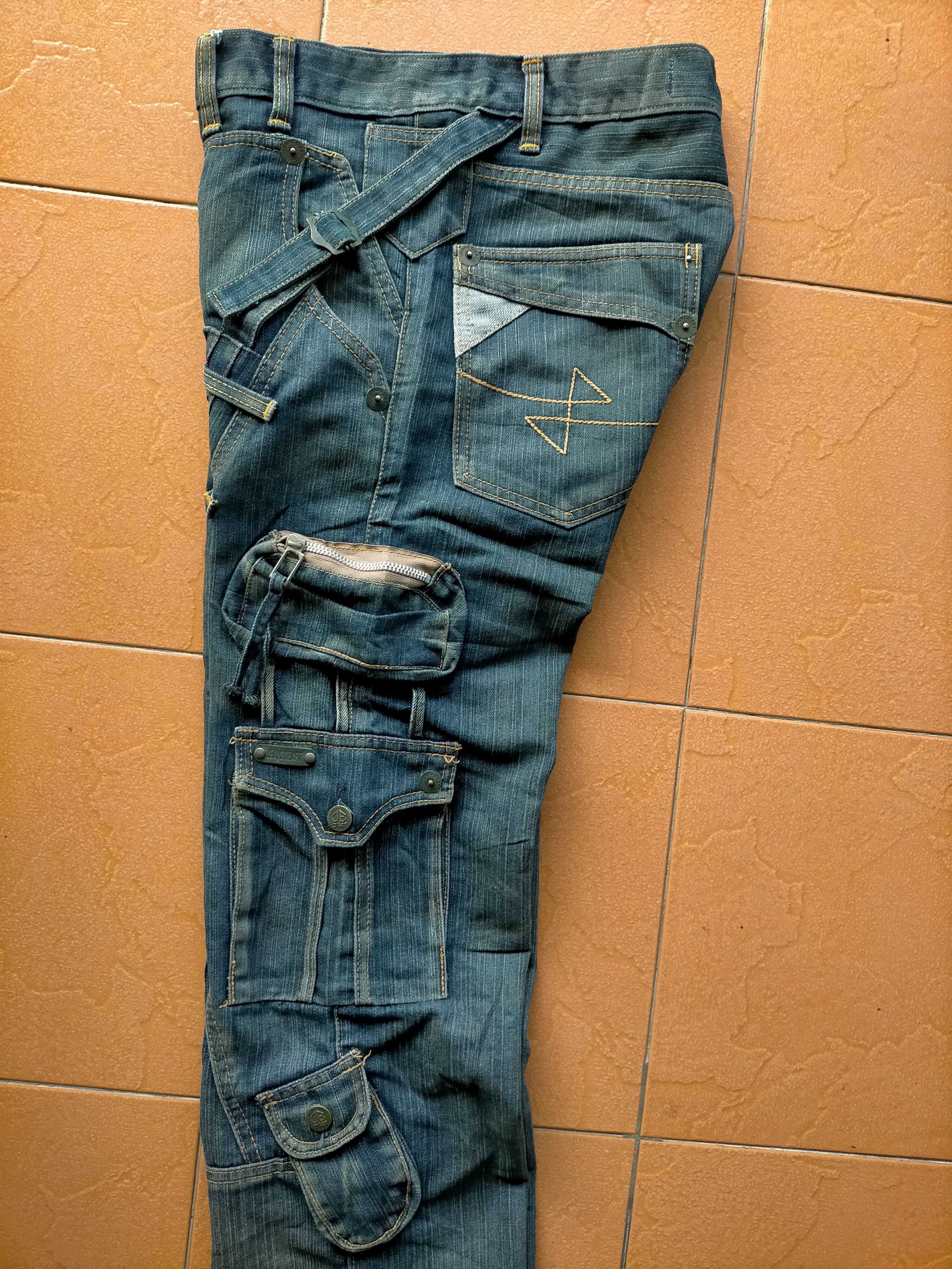 If Six Was Nine × Japanese Brand Jeans De Art Multipocket Cargo Punk Style Denim Pants Size US 32 / EU 48 - 8 Thumbnail